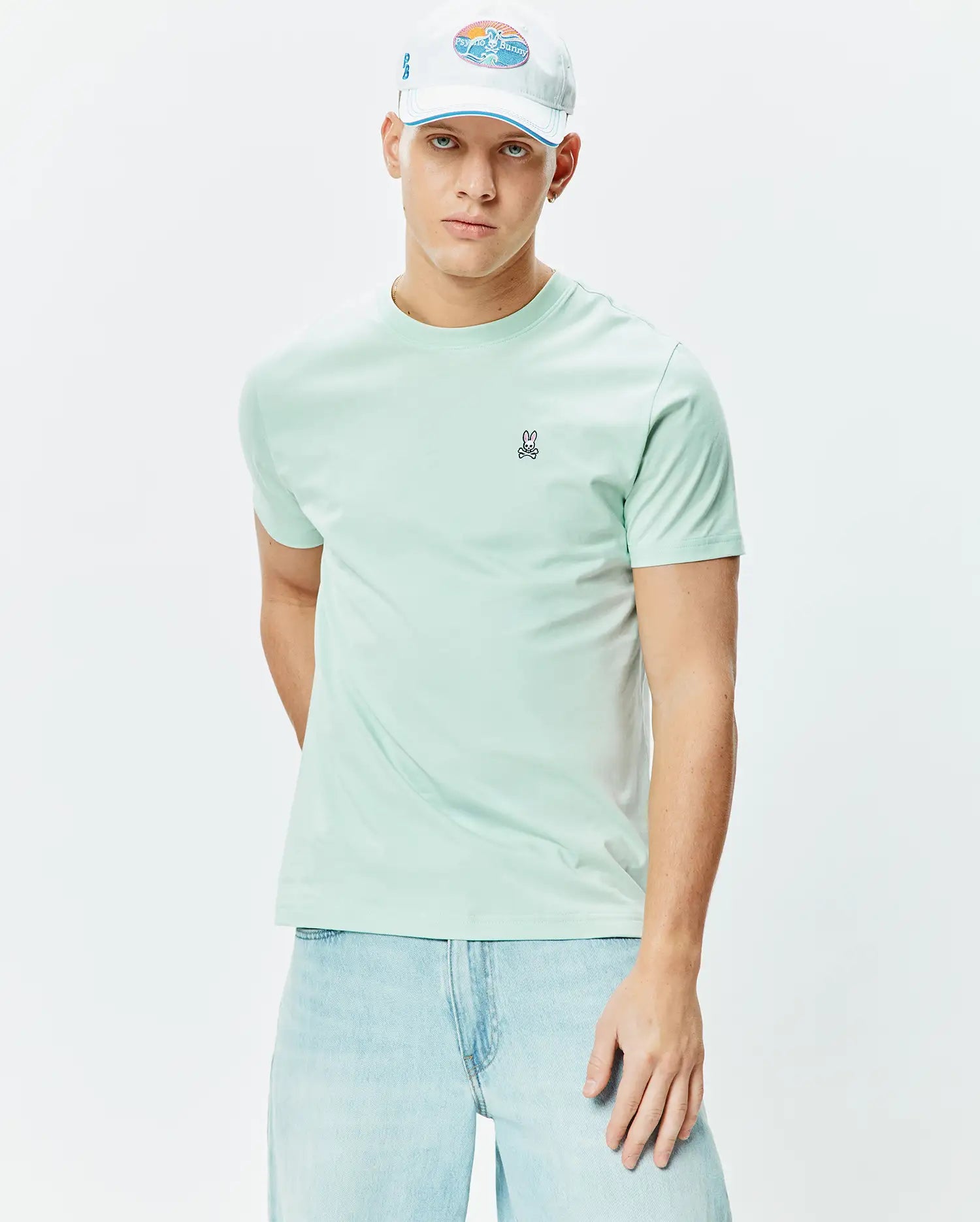 Psycho Bunny Men's Tees Classic Crew Neck Tee B6U014F200 maglietta verde XXS
