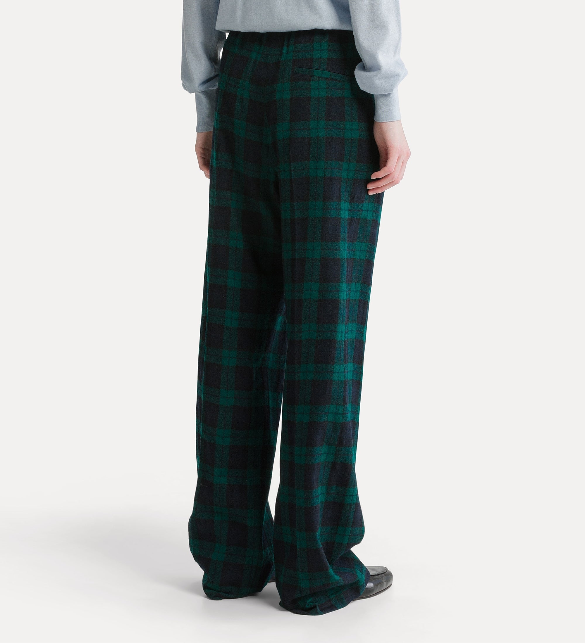 Forte pantaloni “Highland Tartan” pantaloni verdi in lana vergine