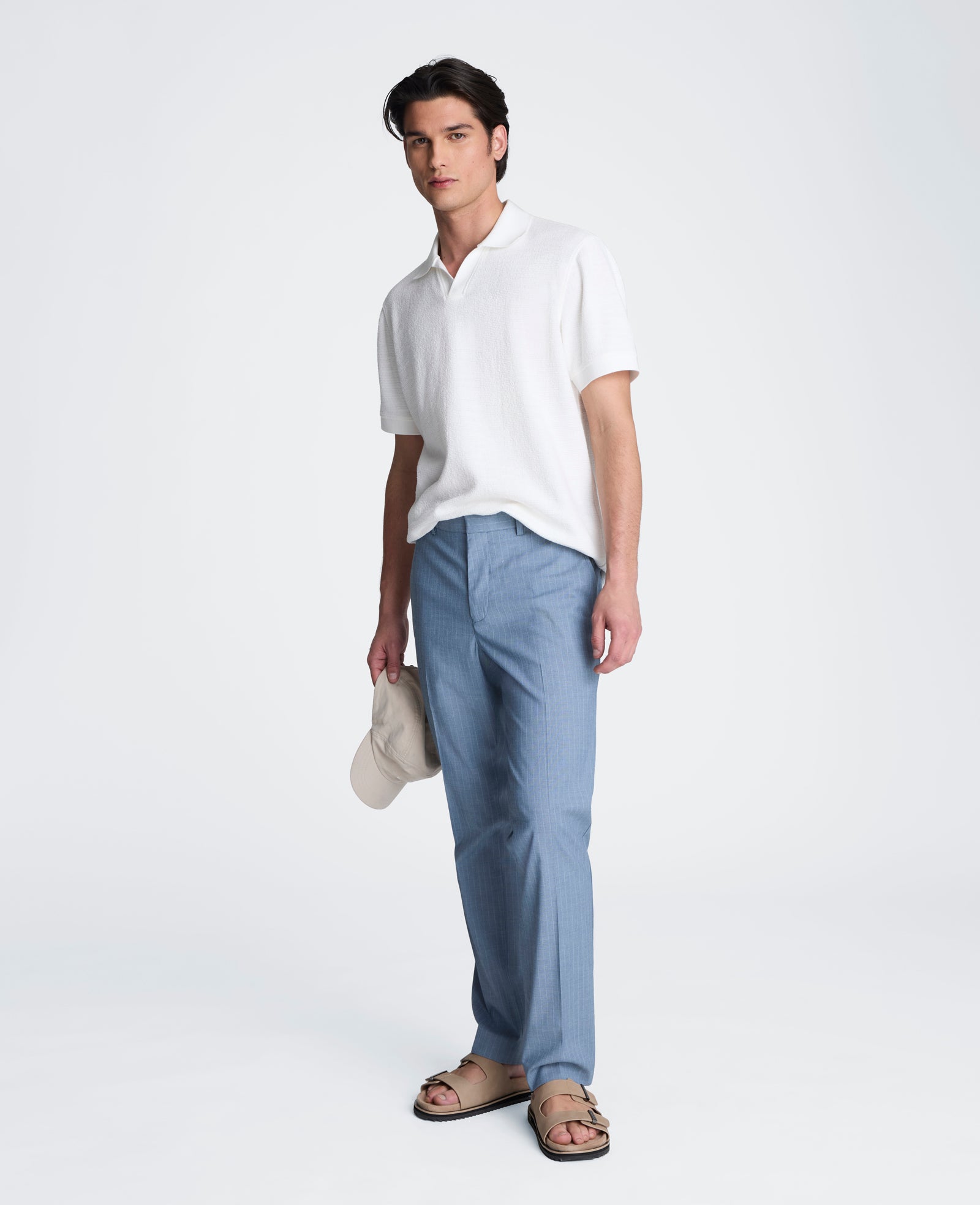 Kenneth Cole Reaction Clothing Short Sleeve Johnny Collar polo bianca