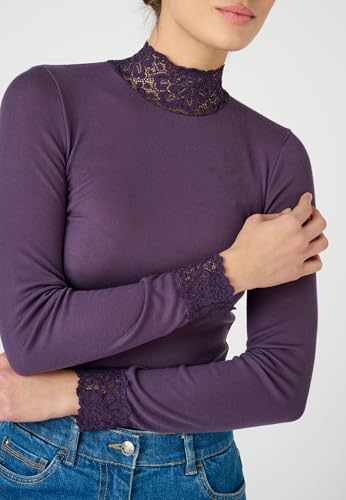 Damart Thermolactyl Maglietta fine costa maniche lunghe viola XS
