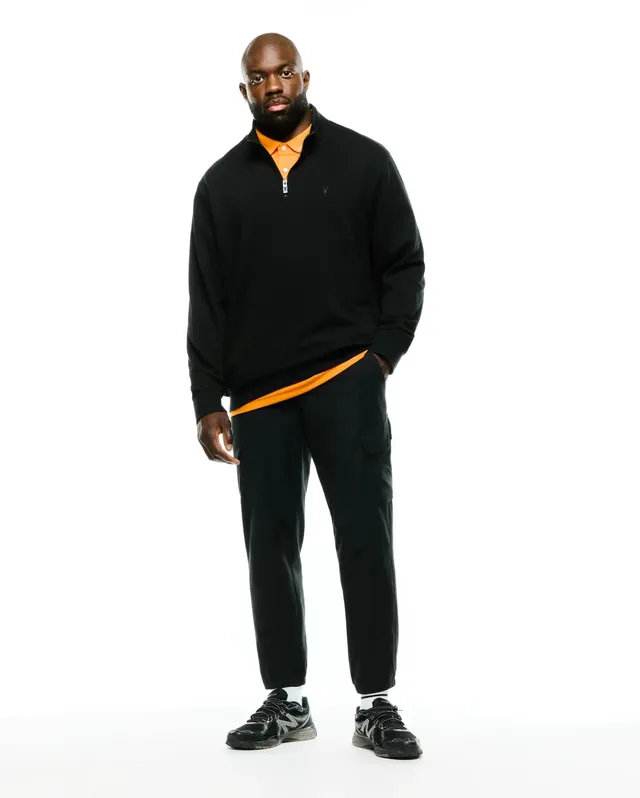 Psycho Bunny Big & Tall BIG AND TALL MARC ZIP SWEATSHIRT BT0500018 felpa nera con zip