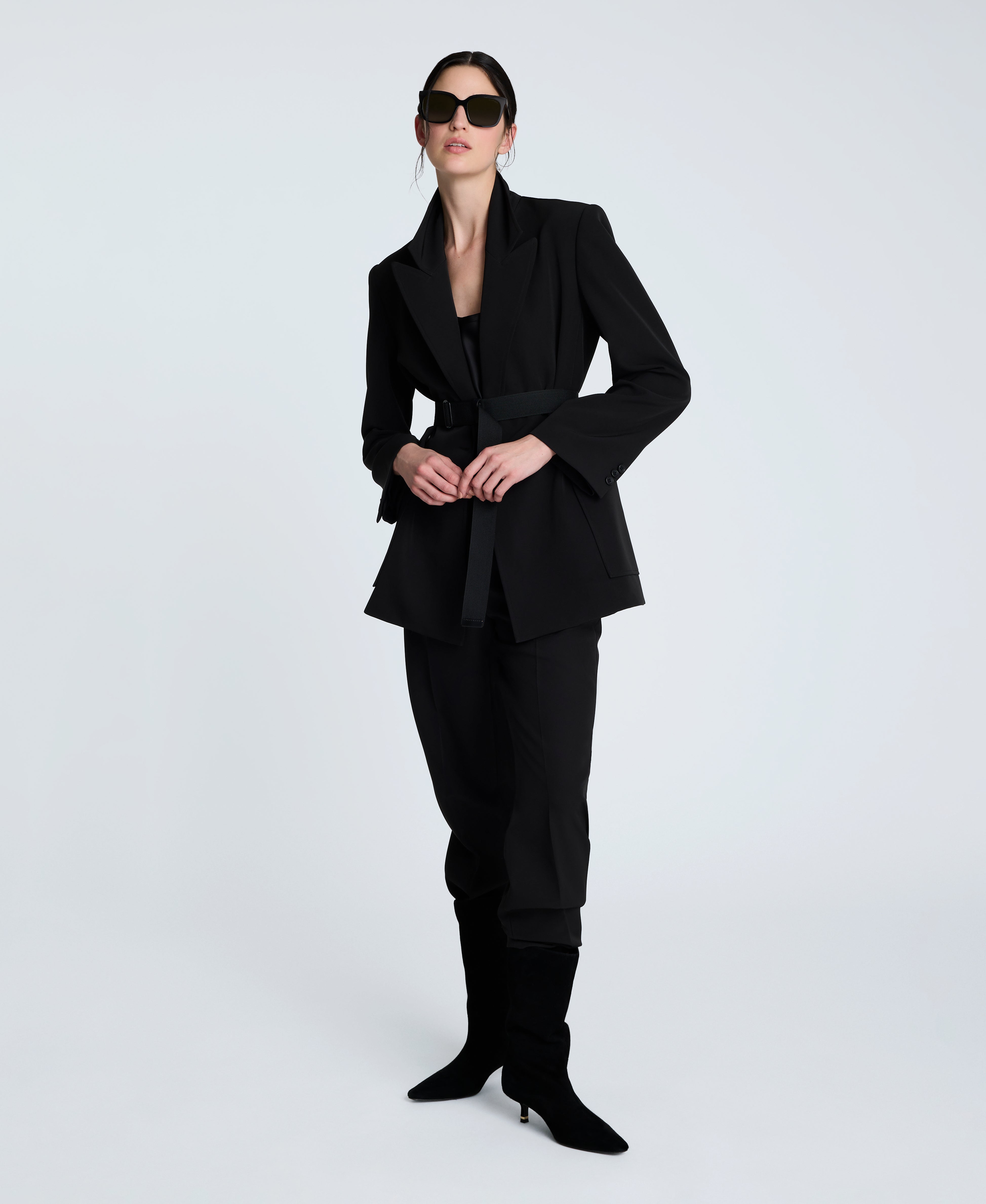 Kenneth Cole Reaction Clothing Luxe Twill Slim One Button Jacket giacca nera
