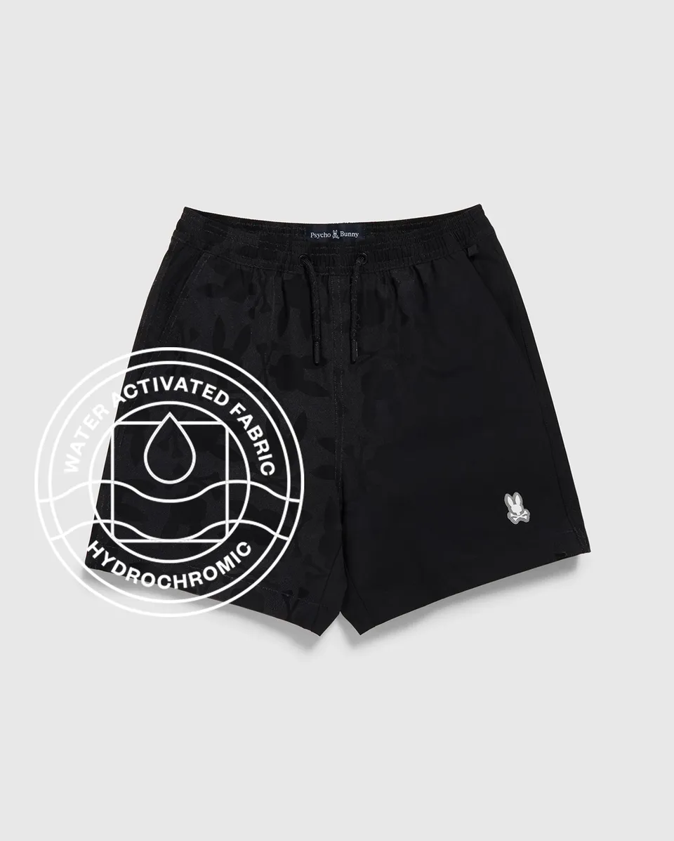 Psycho Bunny Kids Swimwear Parker Hydrochromic Swim Trunk 6" costume nero