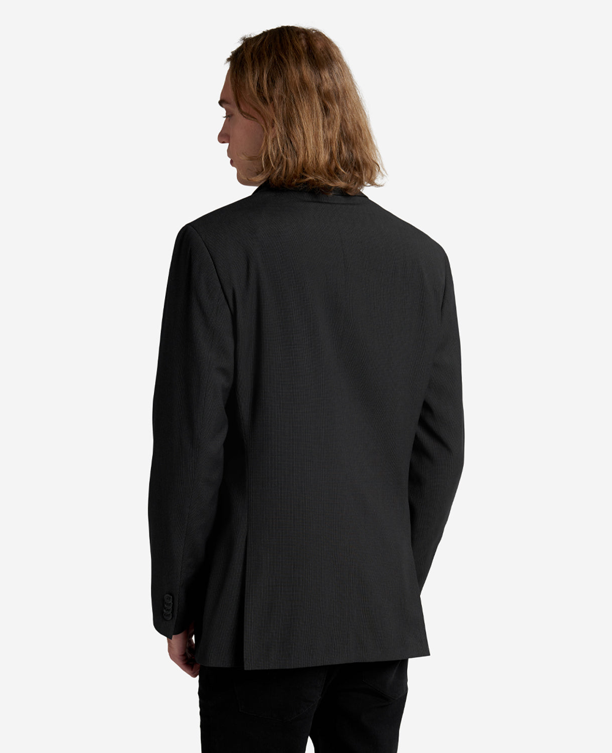 Kenneth Cole Reaction Clothing Slim-Fit Mini Grid Suit Separate Sport Coat giacca nera