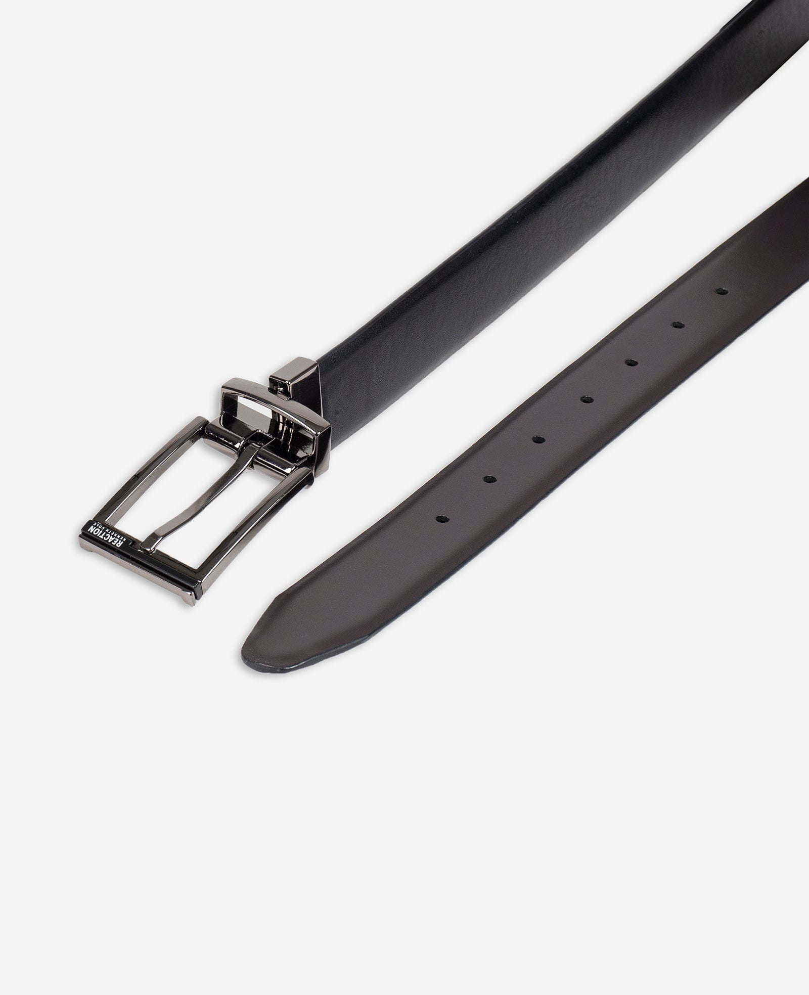 Kenneth Cole Reaction Belts Wallets & Small Accessories Stretch Feather Edge Reversible Dress Belt cintura uomo nera marrone