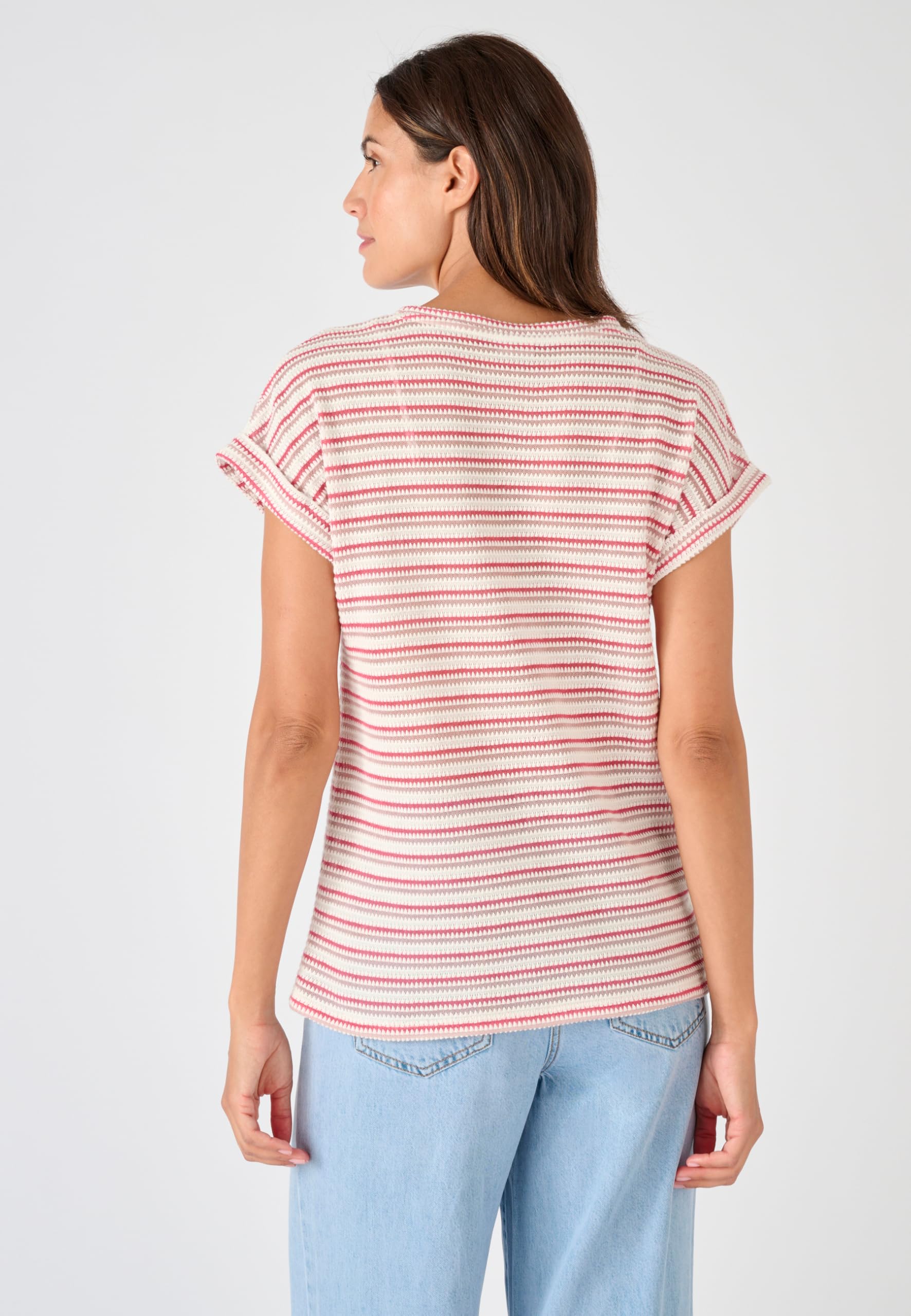 Damart Prêt-à-porter Maglia jacquard a righe Maglia 50-52 rosa