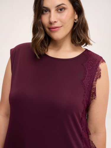 Fiorella Rubino Top e t-shirt Top Asimmetrico con Bordo in Pizzo top S Plus in jersey