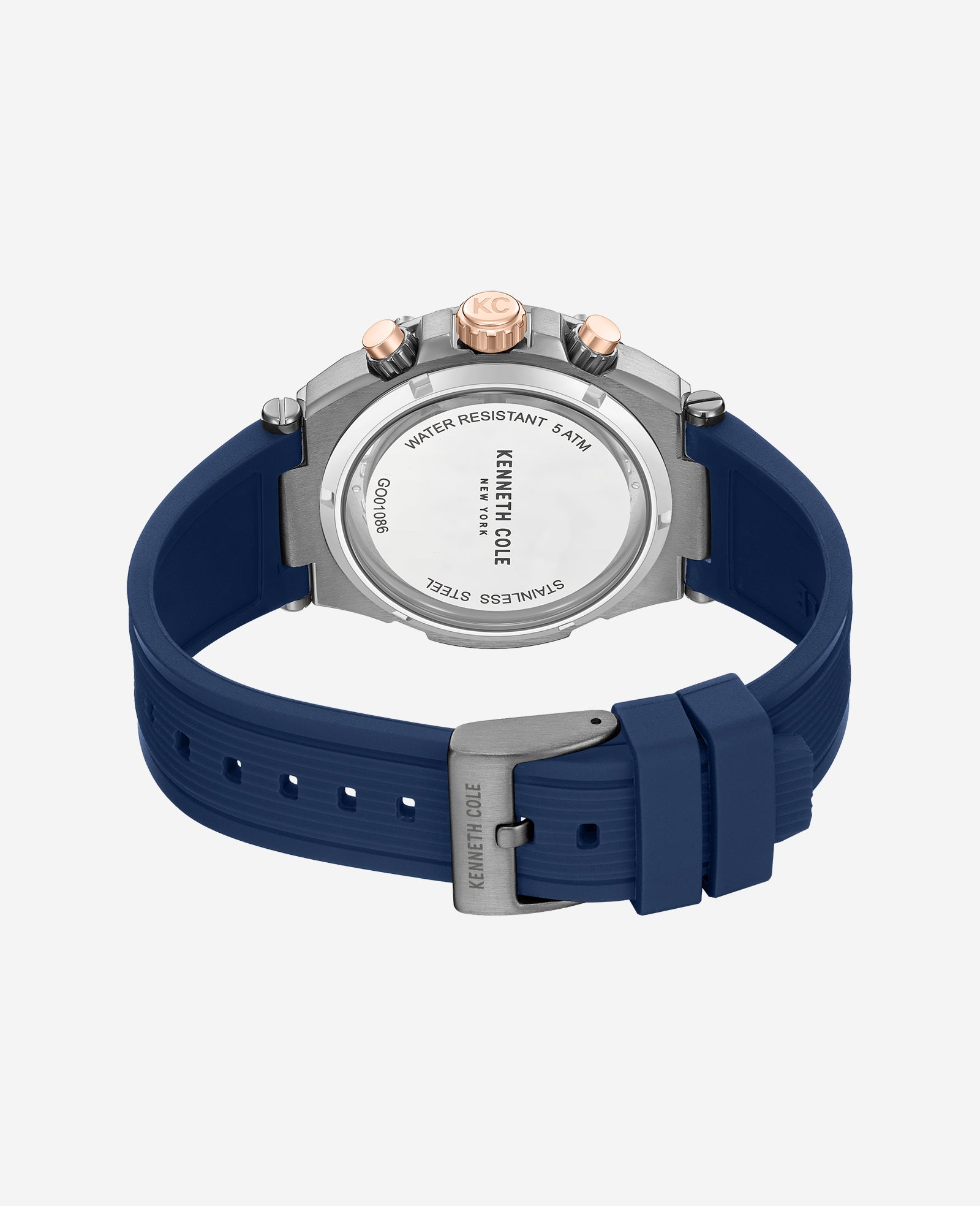 Kenneth Cole Reaction Watches Chronograph Sport Silicone Strap Watch orologio blu
