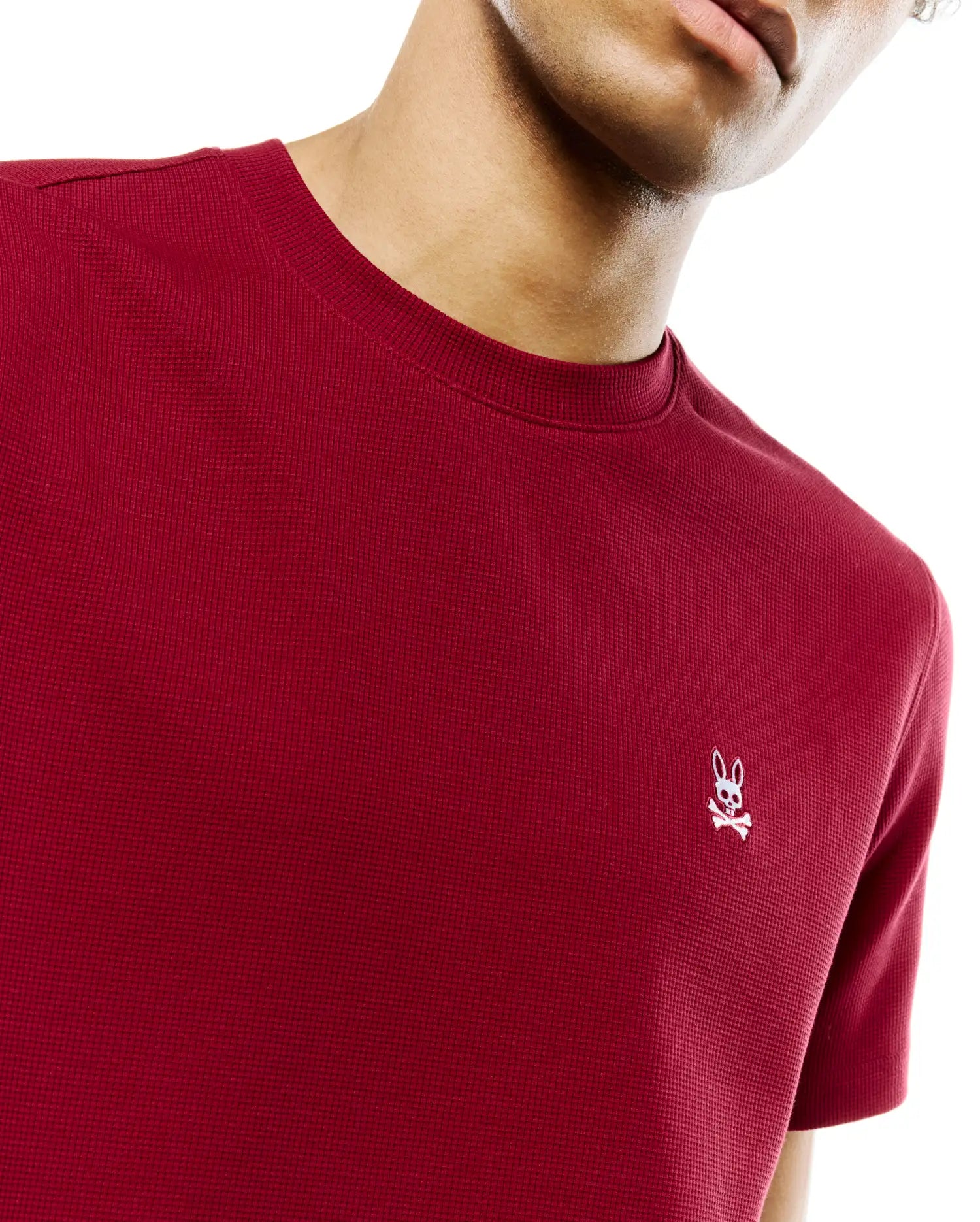 Psycho Bunny Men's Tees Maxton Waffle Tee MT0200325 T-shirt Rumba Red