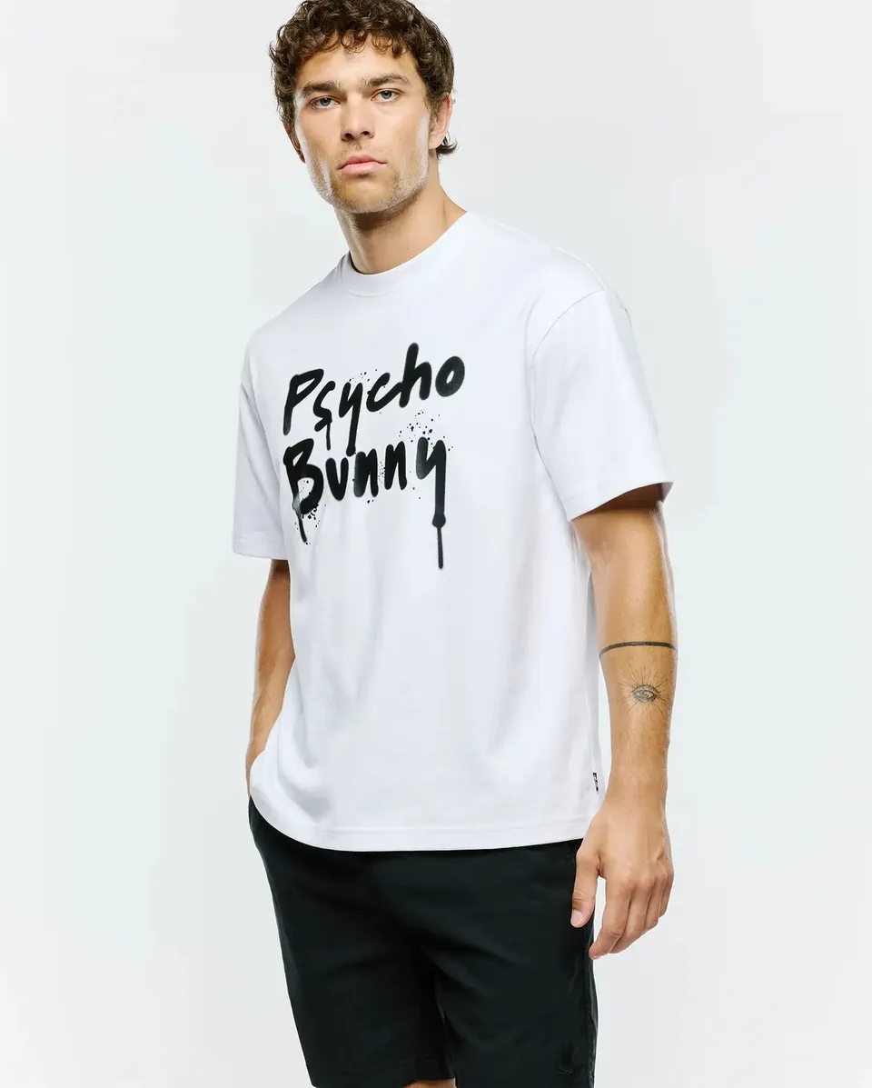 Psycho Bunny Men's Tees MENS DUNCAN OVERSIZED TEE - MT0200312 t-shirt bianca oversize