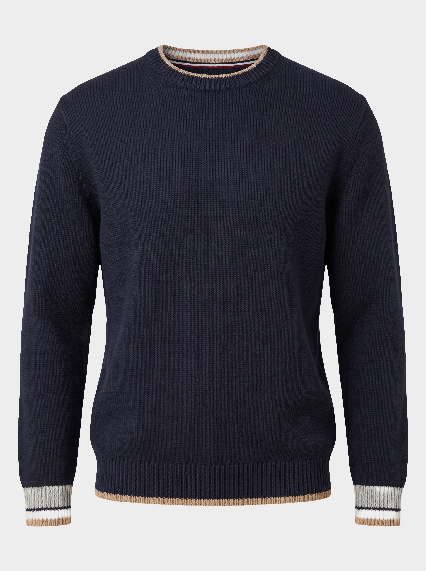 Markup Uomo Maglieria Maglione Girocollo Costine Contrasto