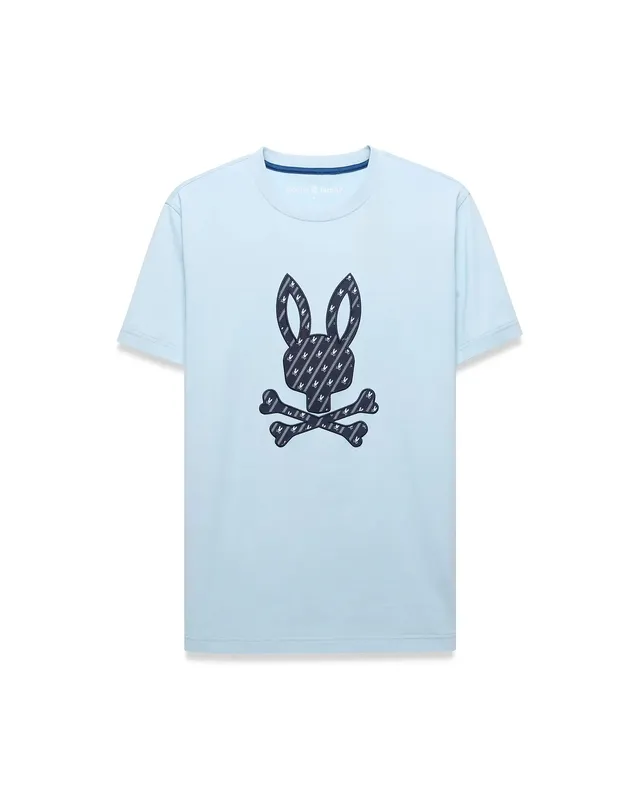 Psycho Bunny Men's Tees Jaden Appliqué Graphic Tee t-shirt blu 100% cotone