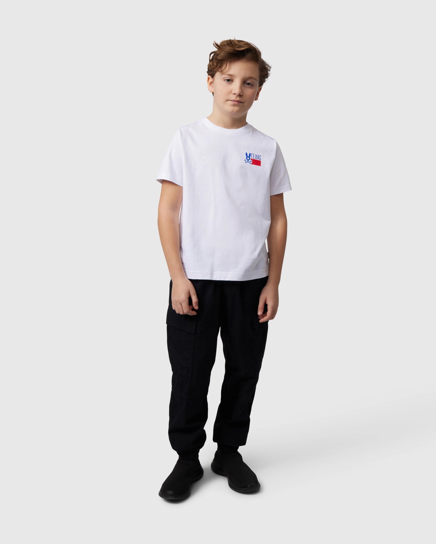 Psycho Bunny Kids Tees Texas City Tee maglietta 100 White in cotone Pima