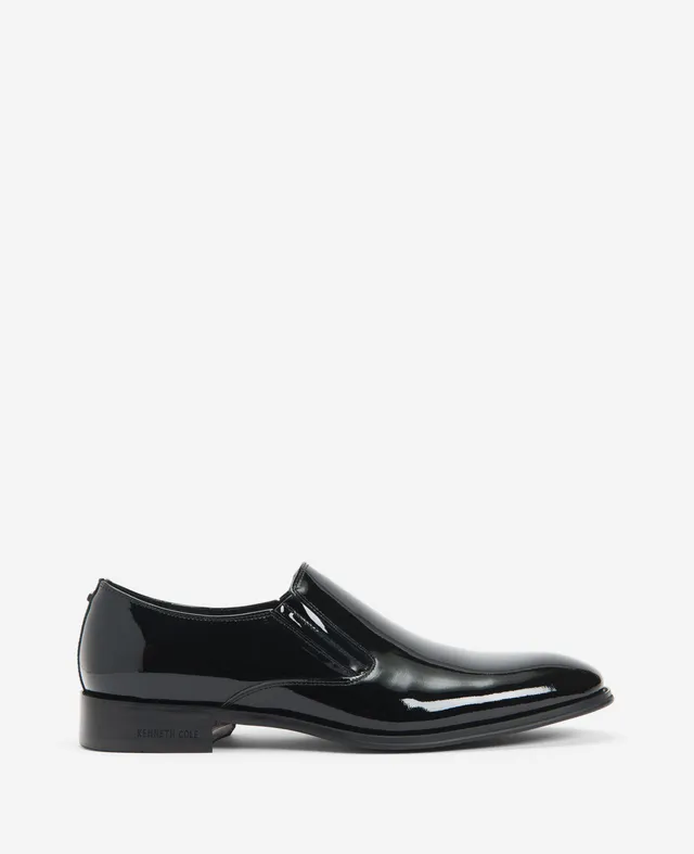 Kenneth Cole Reaction Shoes Tully Patent Slip-On Oxford scarpe nere