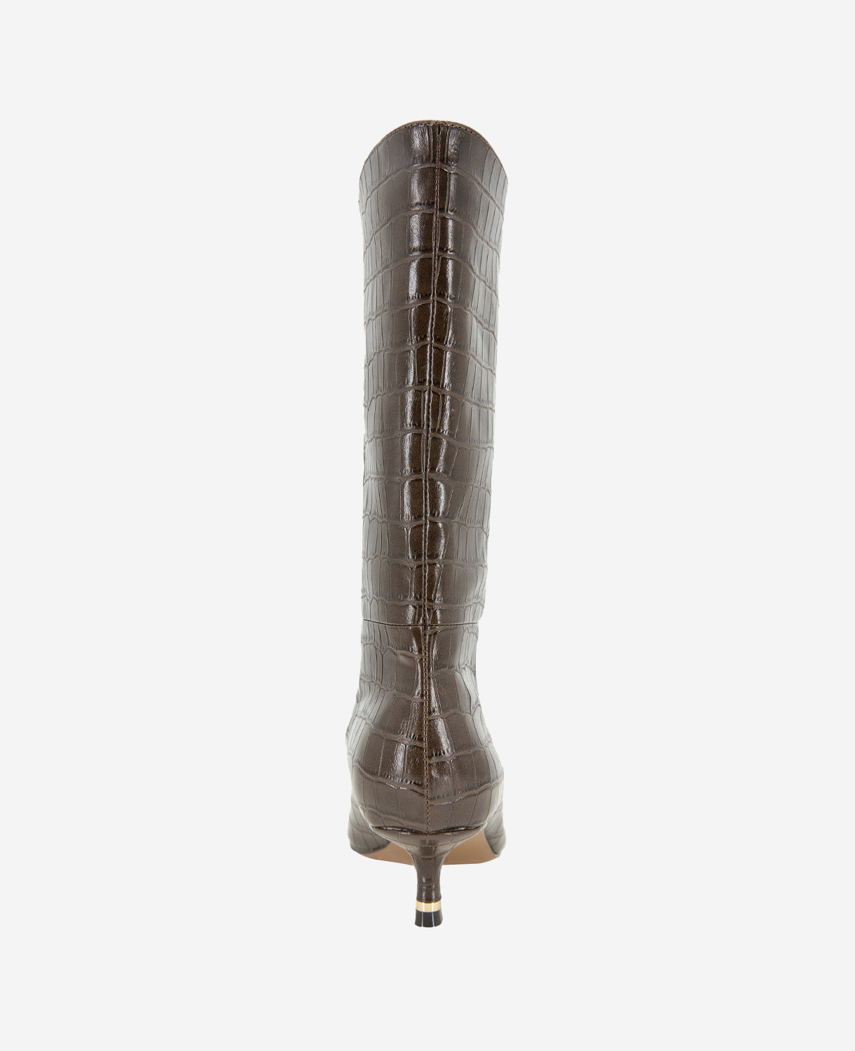 Kenneth Cole Reaction Shoes Meryl Leather Croco Bootie stivaletto in pelle marrone scuro 5 con tacco a stiletto