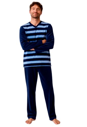 Damart Homewear pigiama uomo XXL blu a righe in velluto
