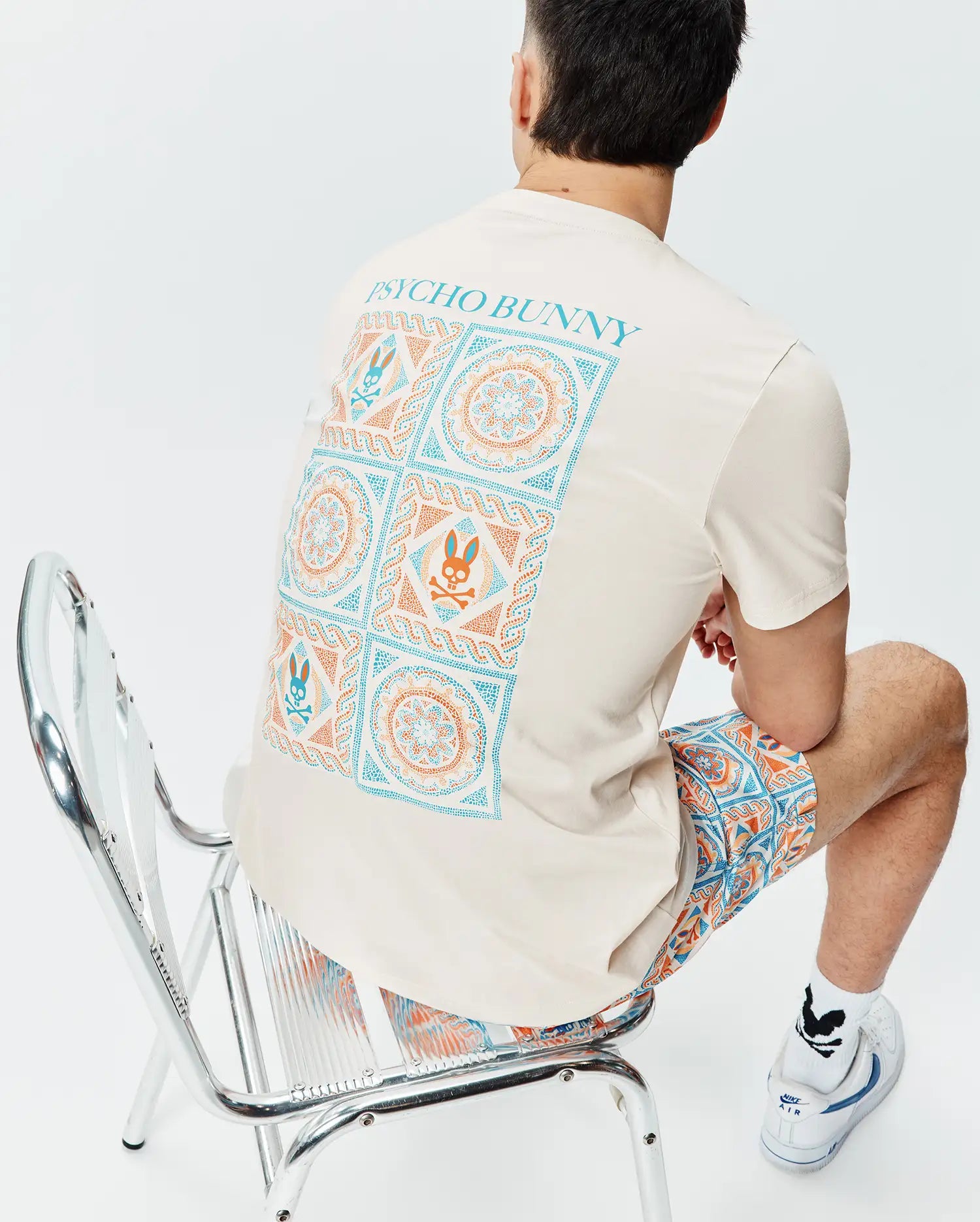 Psycho Bunny Men's Tees Frank Back Graphic Tee MT0200293 t-shirt 2/XXS bianca