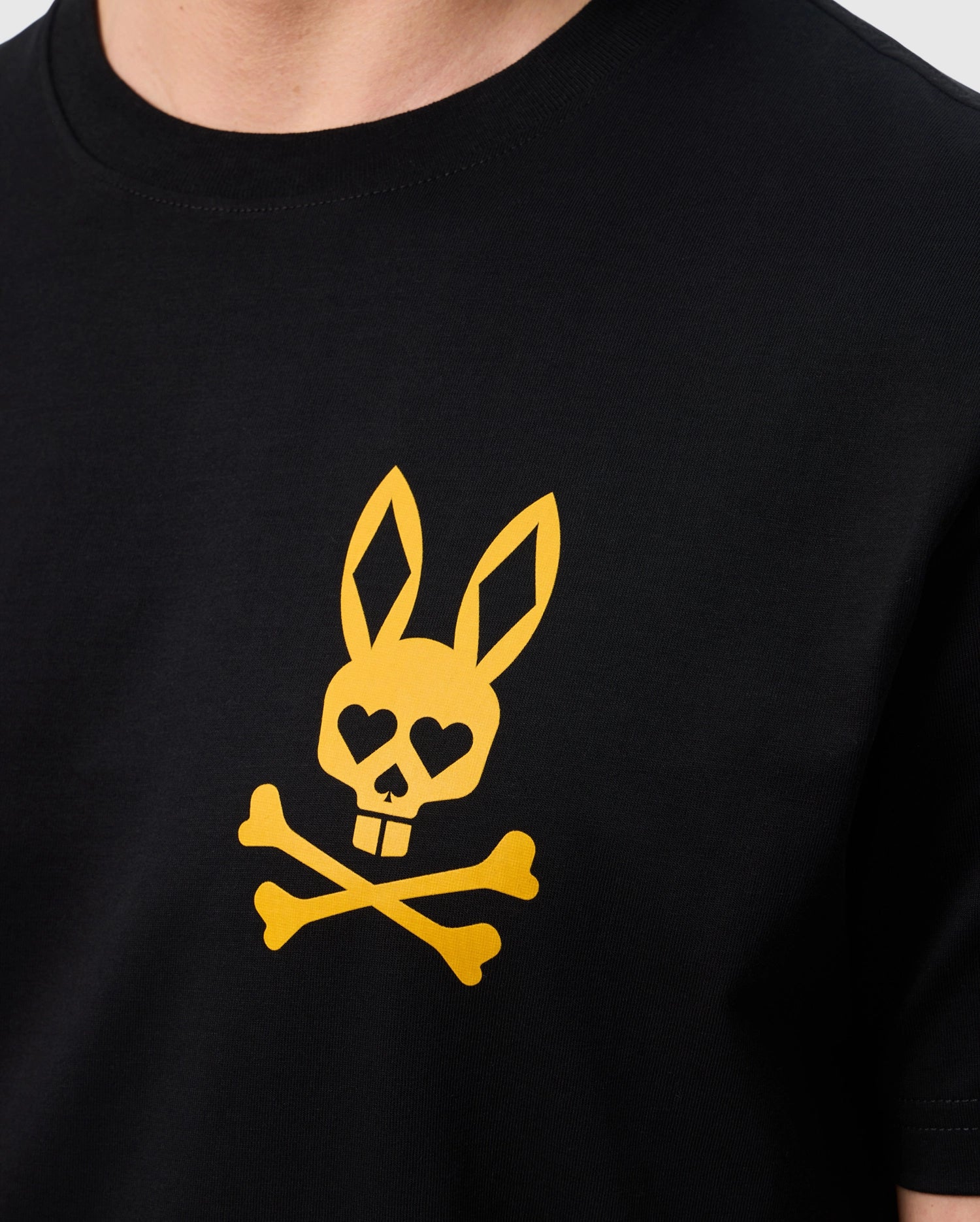Psycho Bunny Men's Tees Las Vegas City Tee B6U967X1PC T-shirt nera in cotone Pima