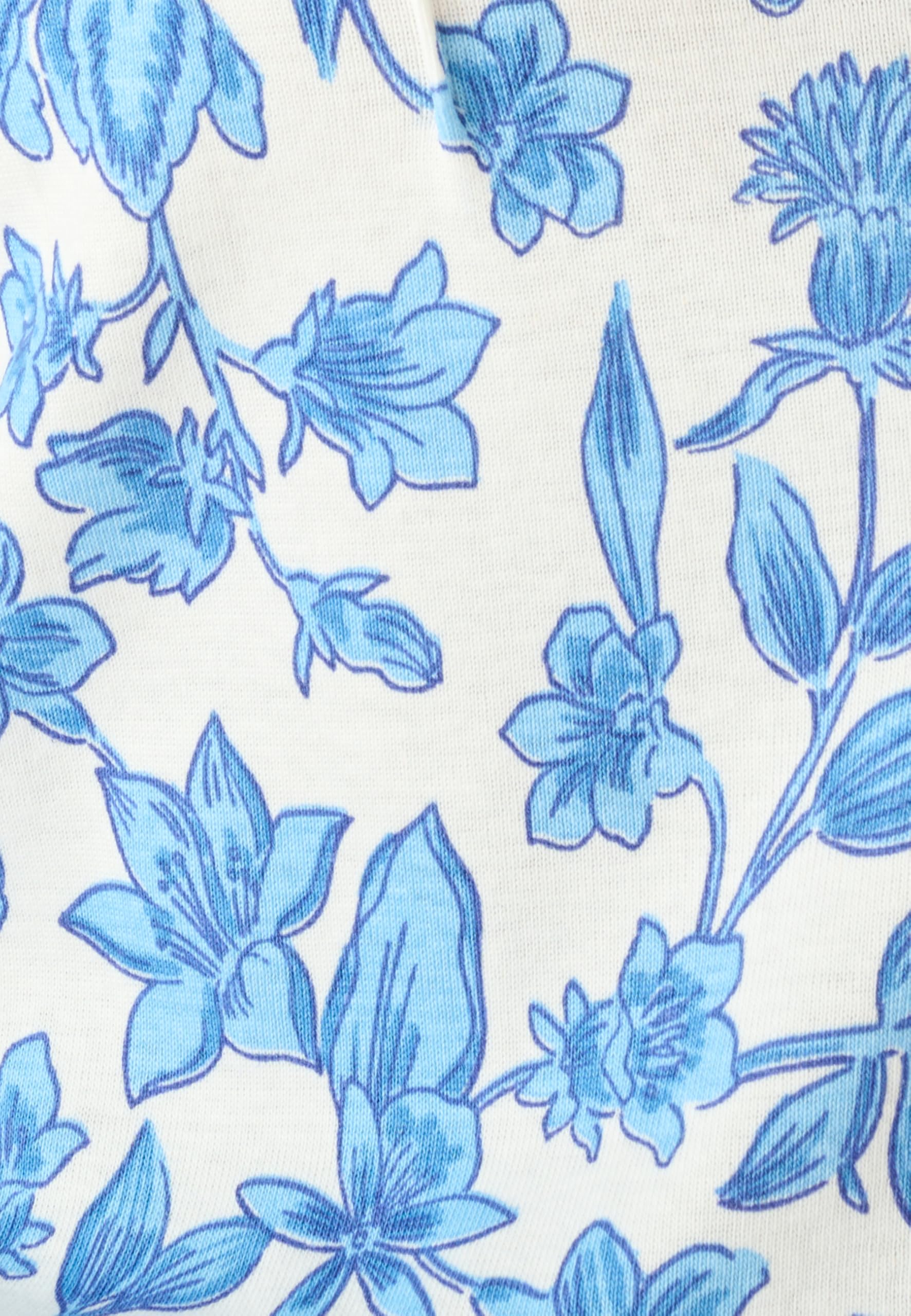 Damart Prêt-à-porter Maglietta tinta unita o stampa pura cotone maglietta blu fiorito