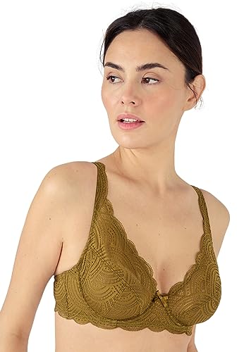Damart Biancheria intima Diana reggiseno con ferretto nero e verde bronzo