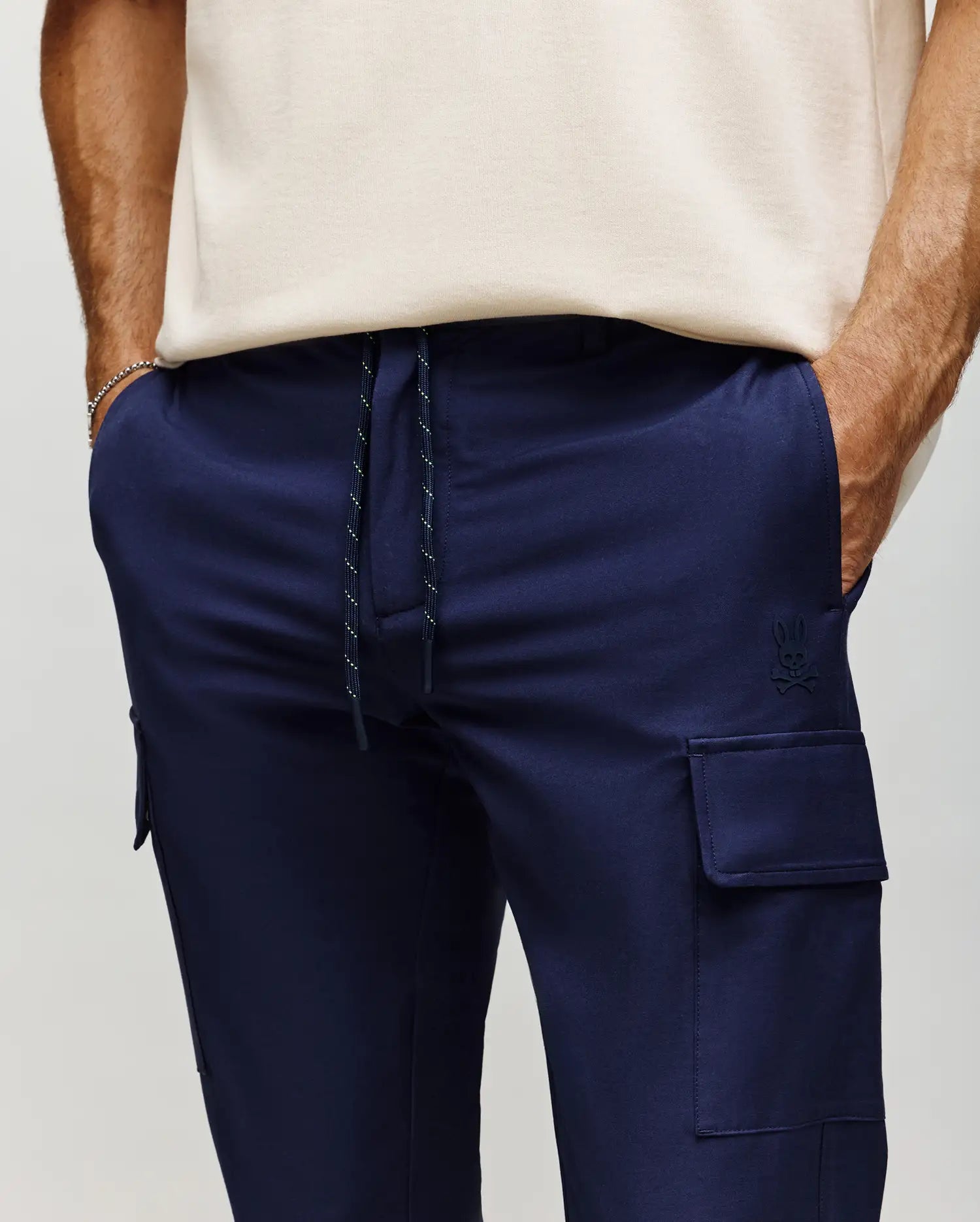 Psycho Bunny Men's Pants Lloyd Cargo Jogger pantaloni blu 29