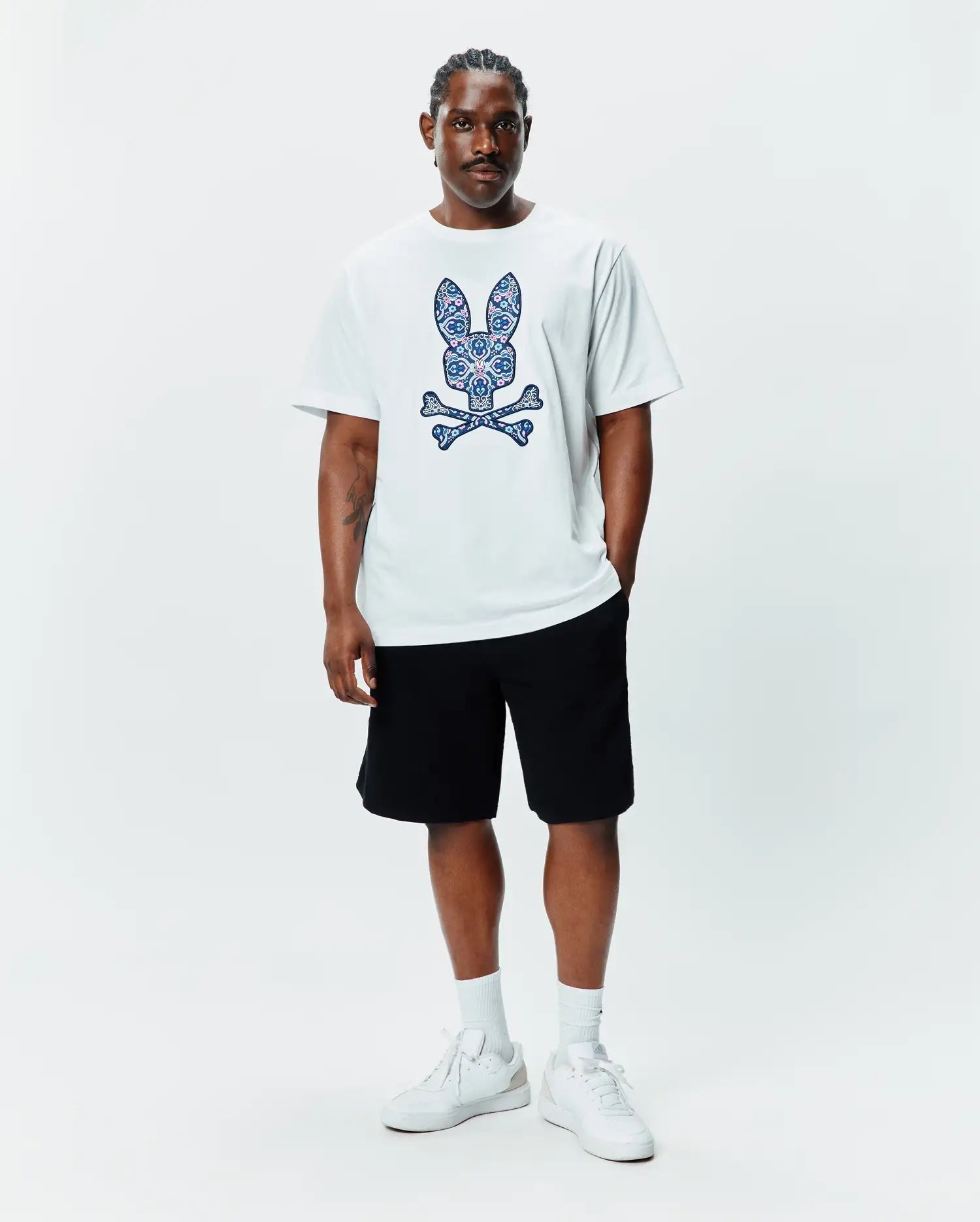 Psycho Bunny Big & Tall Luke Graphic Tee T-shirt bianca