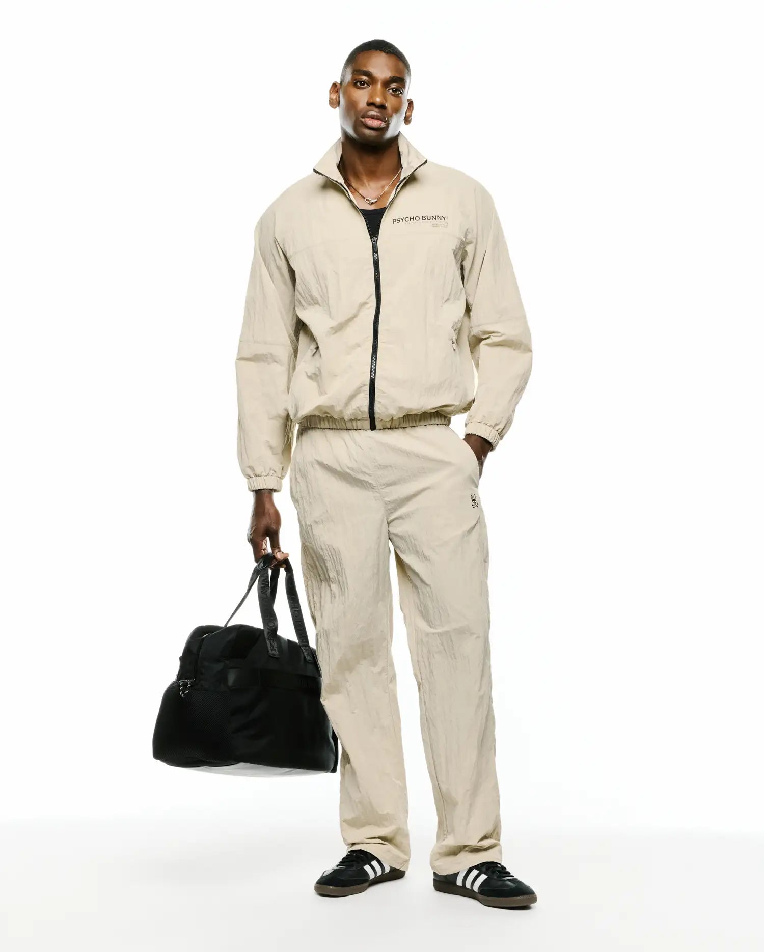 Psycho Bunny Jackets MEN'S ALDER NYLON JACKET - MT0500243 giacca beige in nylon leggera