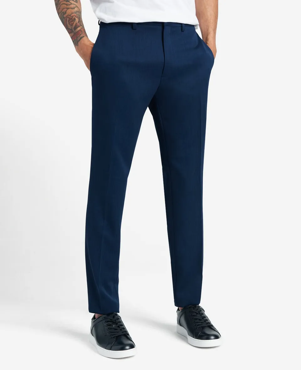 Kenneth Cole Reaction Clothing Slim-Fit Stretch Dress Pant pantaloni eleganti blu elasticizzati