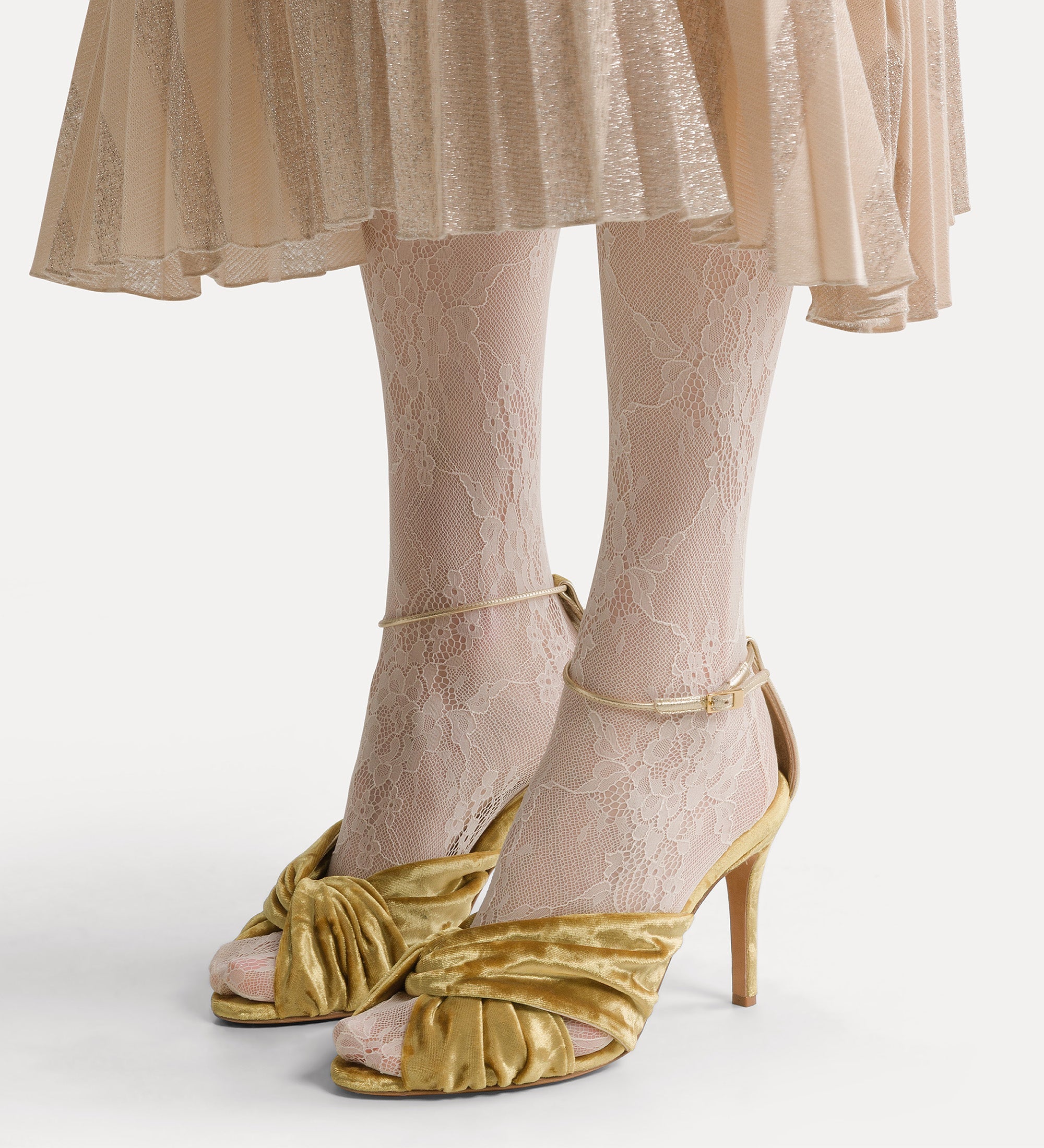 Forte scarpe Velvet Criss-Cross Sandals sandali heliodore con tacco alto