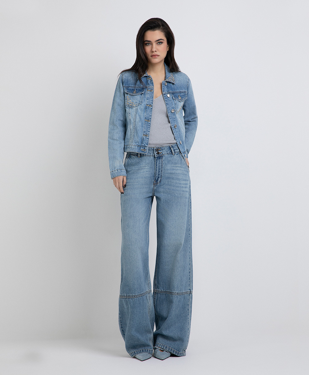 Markup Donna Jeans & Pantaloni Jeans wide leg 5 tasche con riprese