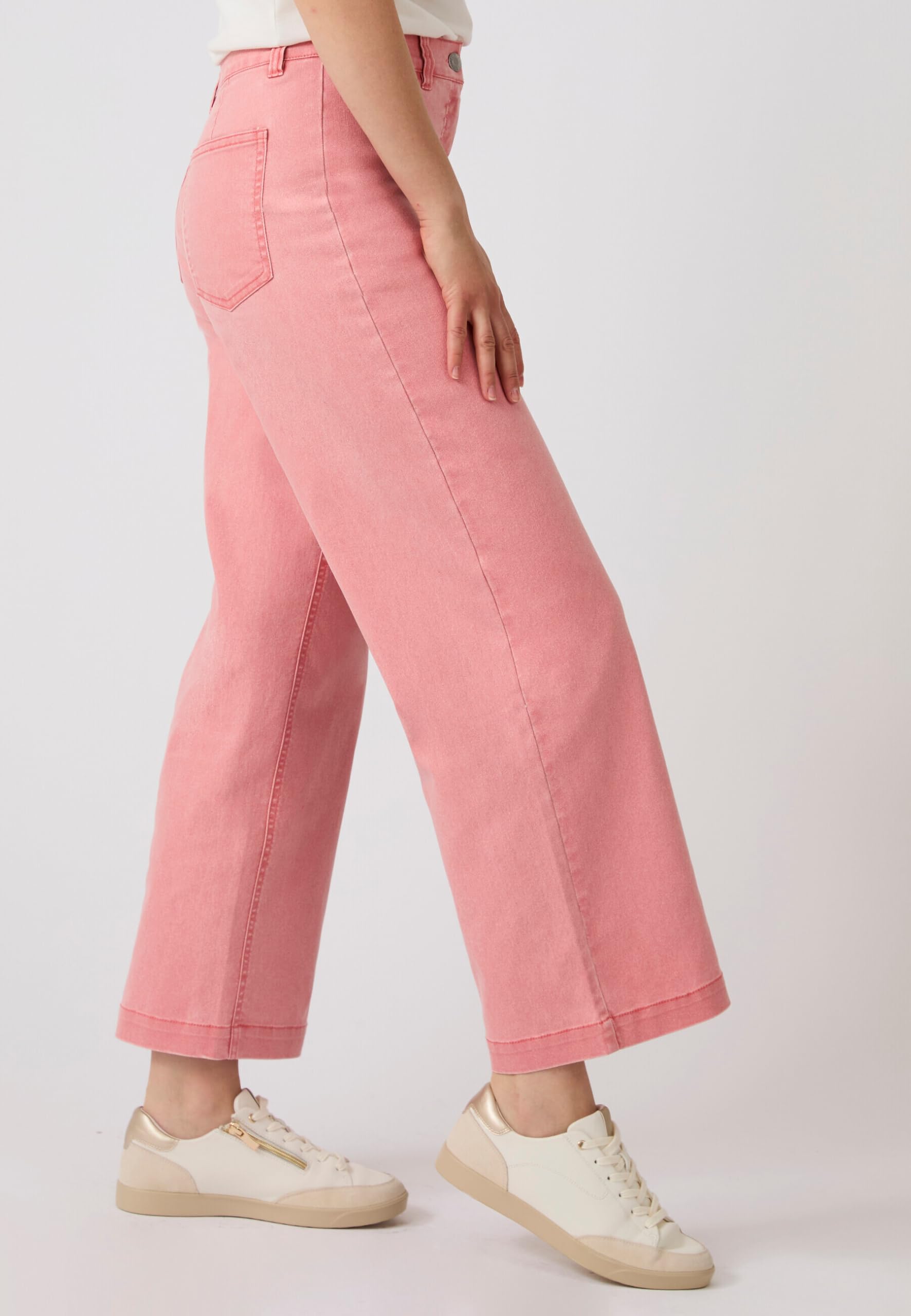Damart Prêt-à-porter Pantaloni da donna 7/8° pantaloni pesca rosa 40 cotone