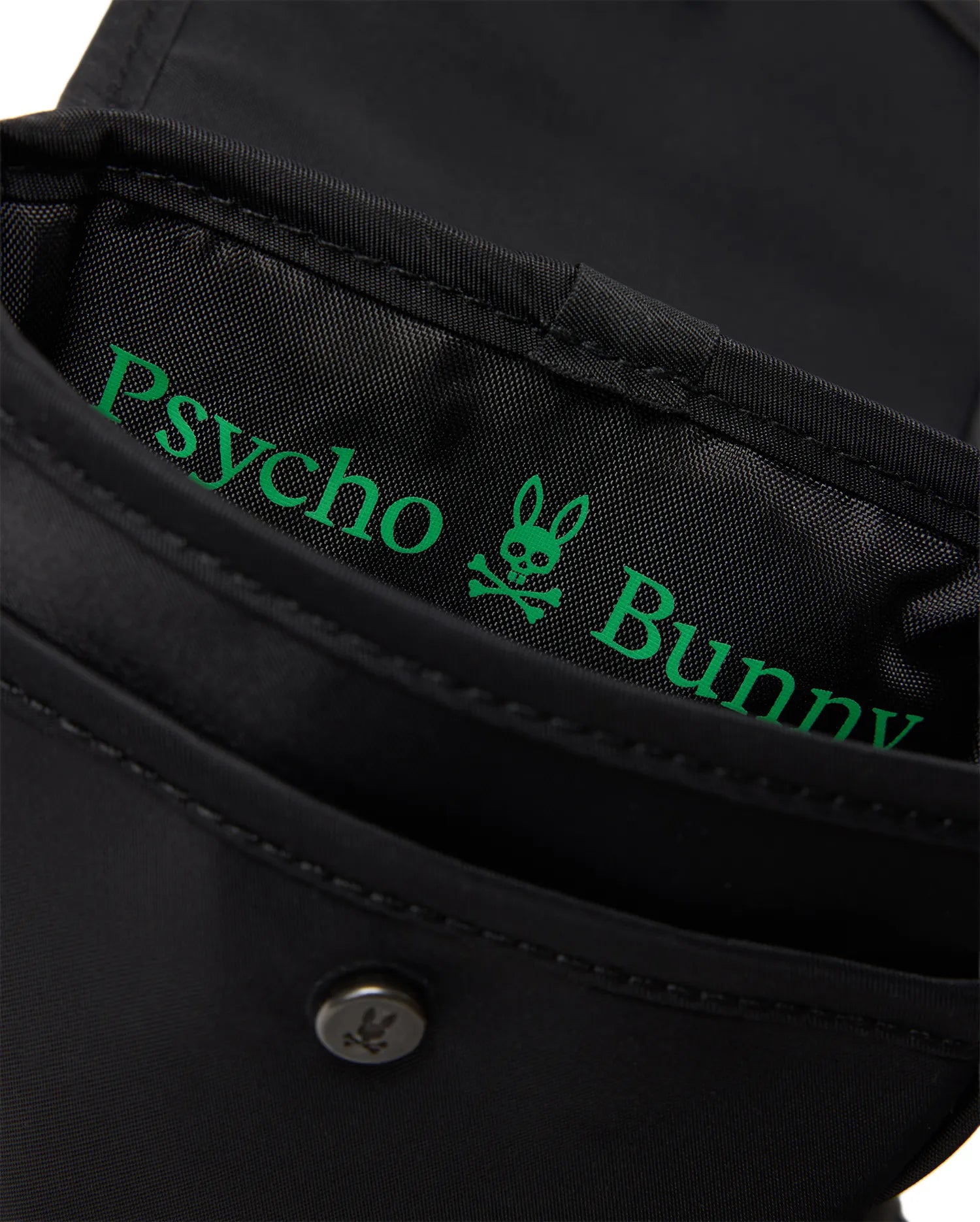 Psycho Bunny Accessories Men's Nylon Crossbody Bag with Pouch borsa nera