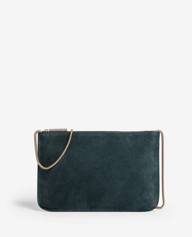 Kenneth Cole Reaction Bags Highline Suede Disco Crossbody Bag borsa verde loden in pelle scamosciata