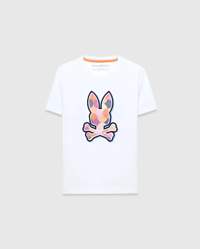 Psycho Bunny Kids Tees KIDS ETHAN GRAPHIC TEE - KT0200189 T-shirt bianca