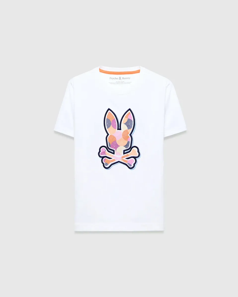 Psycho Bunny Kids Tees KIDS ETHAN GRAPHIC TEE - KT0200189 T-shirt bianca