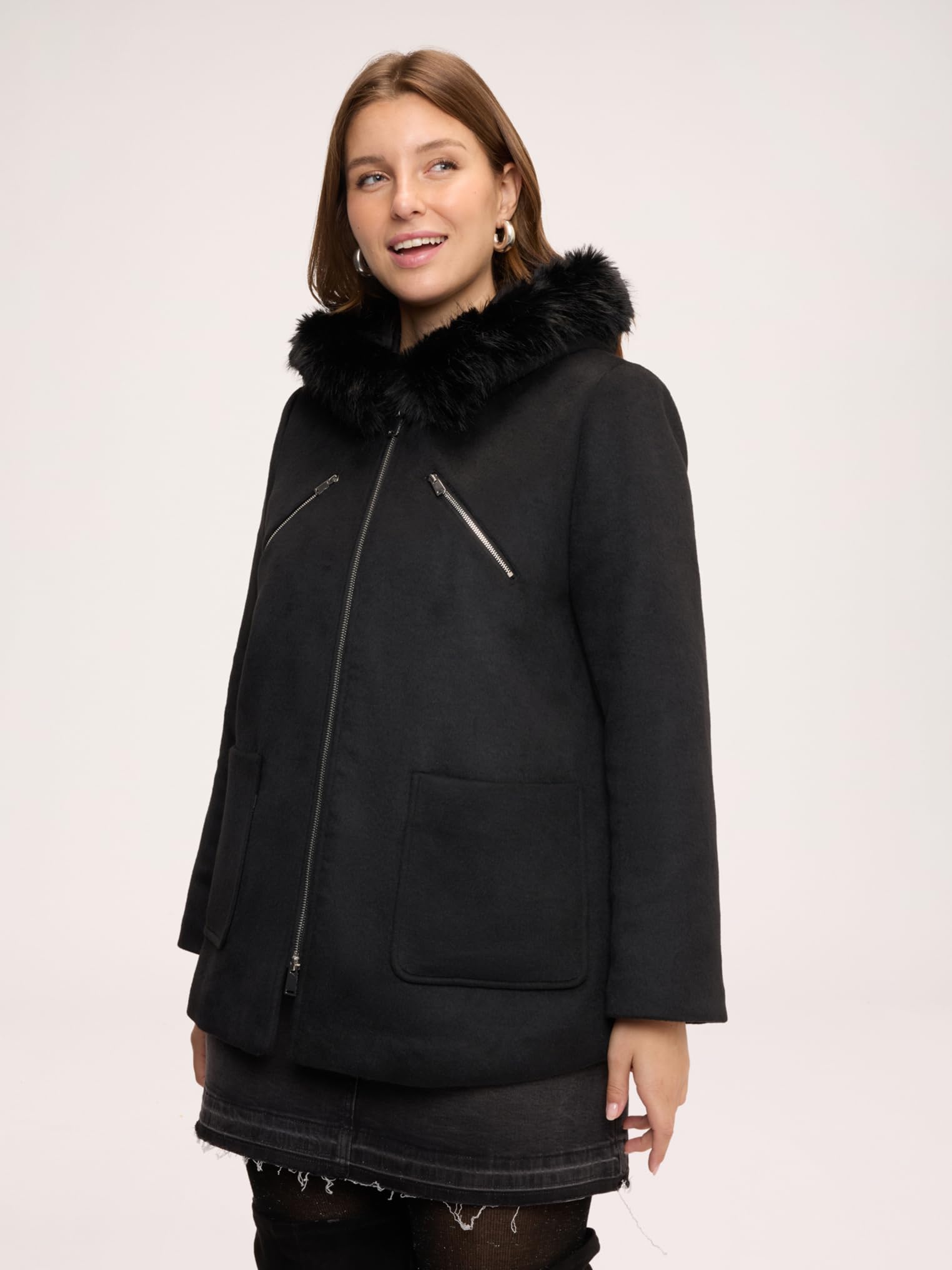 Fiorella Rubino Cappotti e Trench Parka in lana Parka 52 Plus con cappuccio