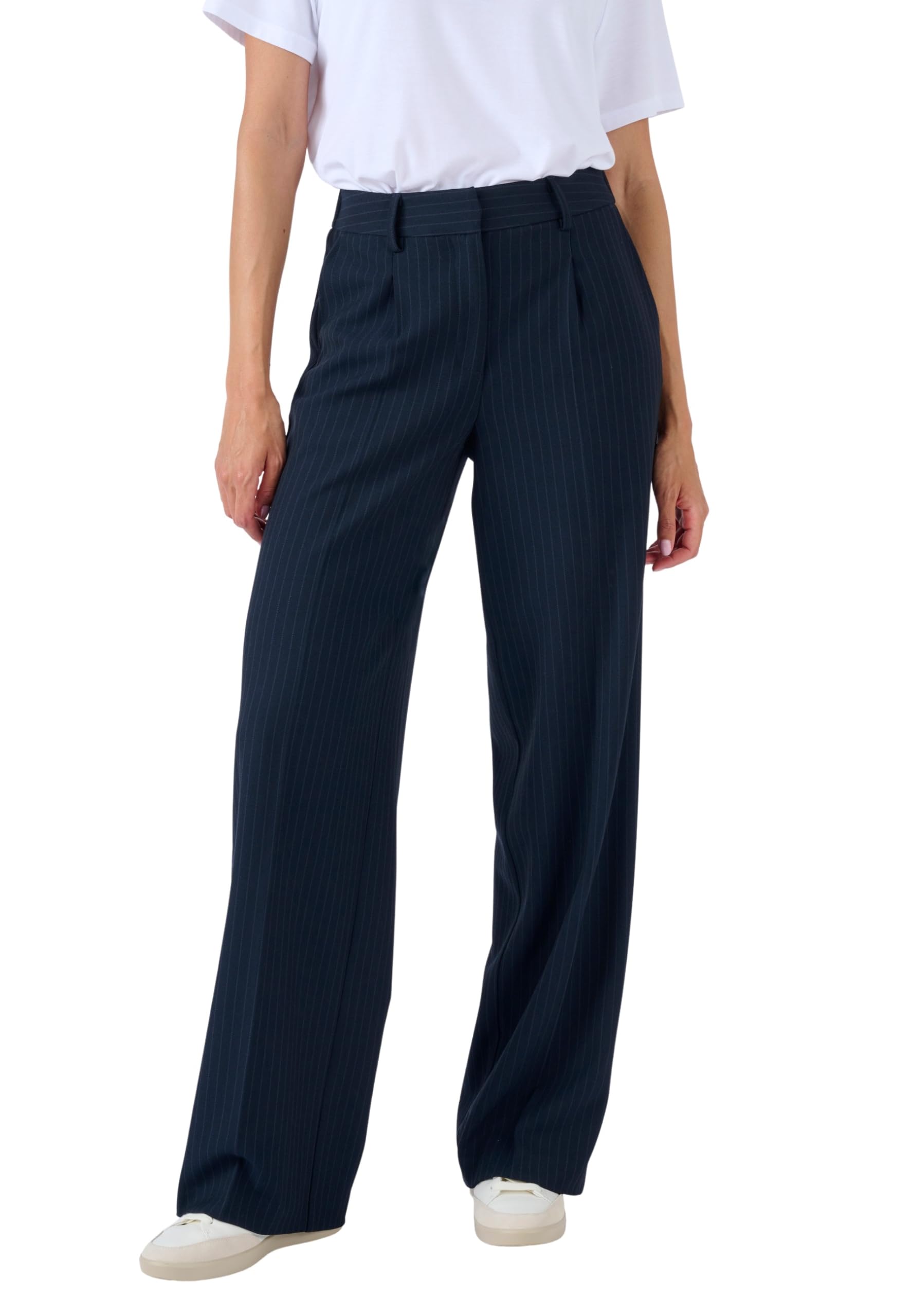 Damart Prêt-à-porter pantaloni larghi donna 40 bordeaux a righe