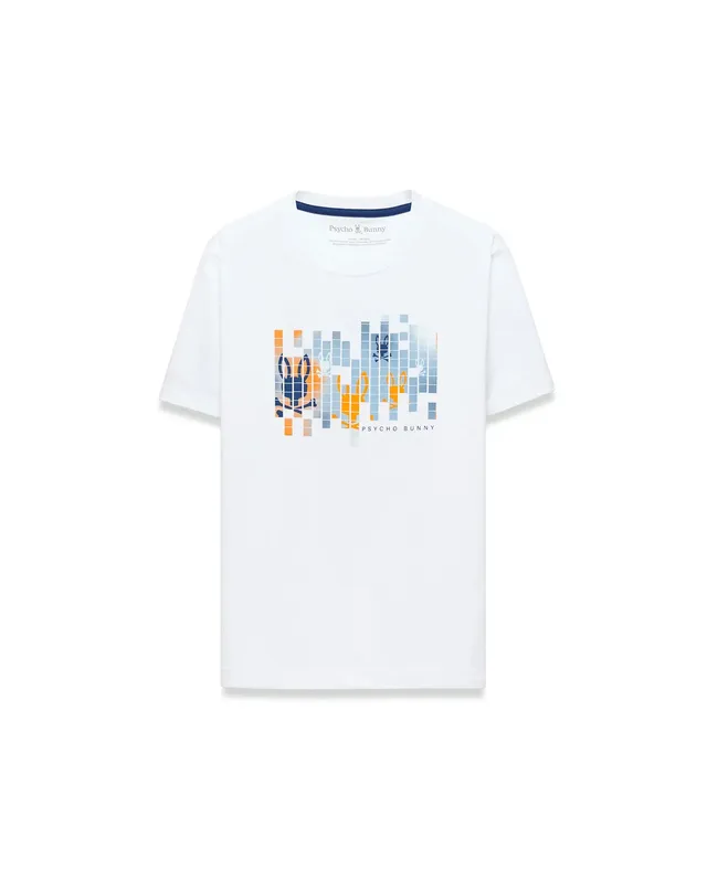 Psycho Bunny Kids Tees Zander Graphic Tee maglietta bianca bambini cotone Pima