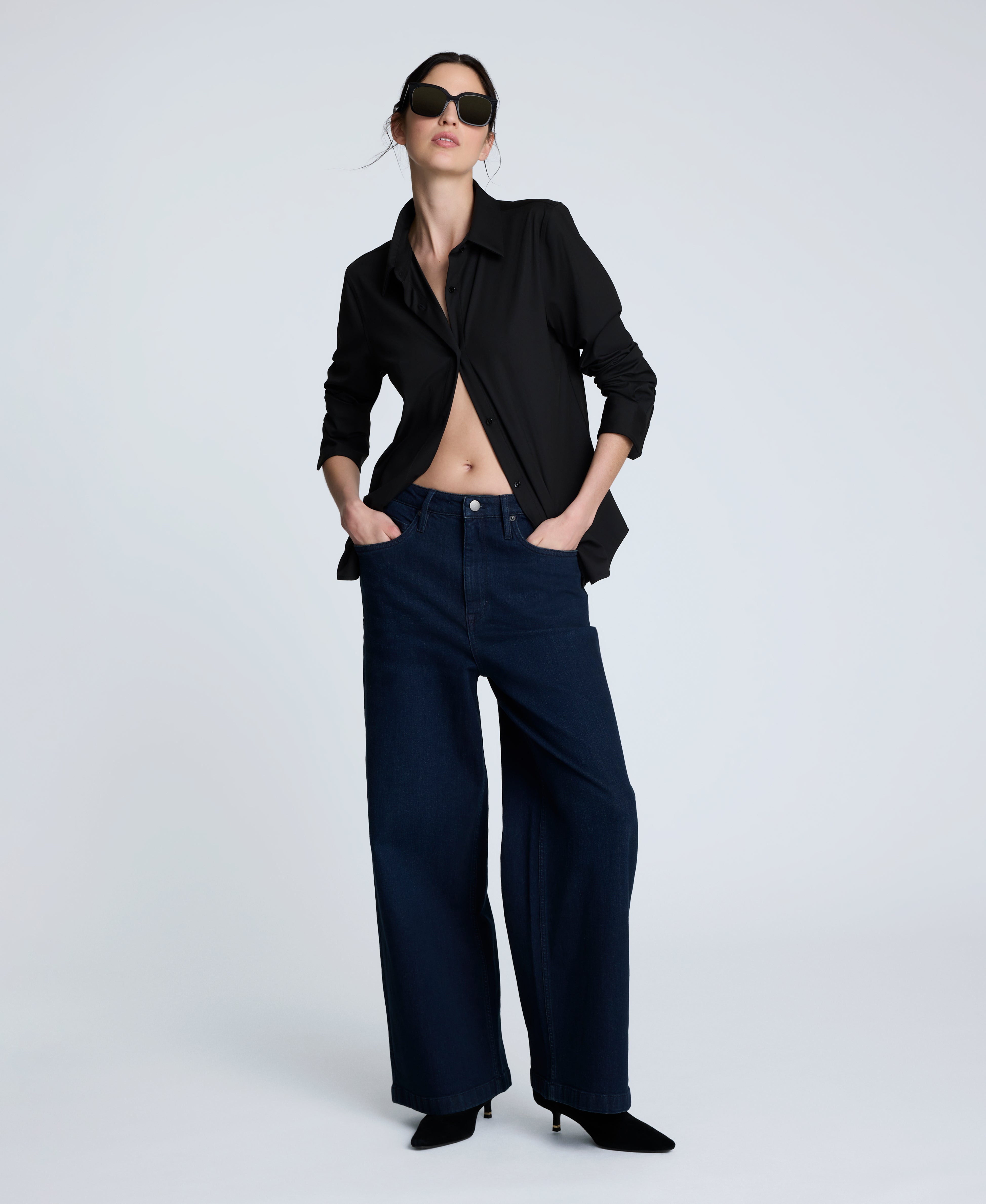 Kenneth Cole Reaction Clothing Knit Button Front Long Sleeve Shirt camicia nera XS in maglia elasticizzata