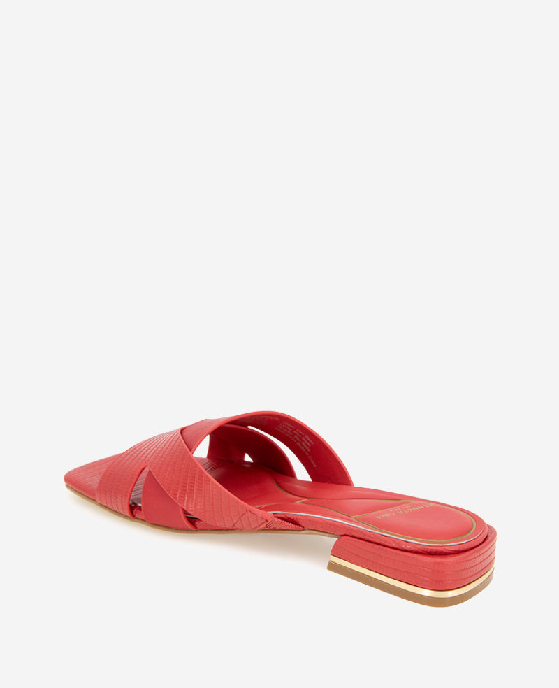 Kenneth Cole Reaction Shoes Issa Embossed Lizard Sandal sandalo rosso effetto lucertola
