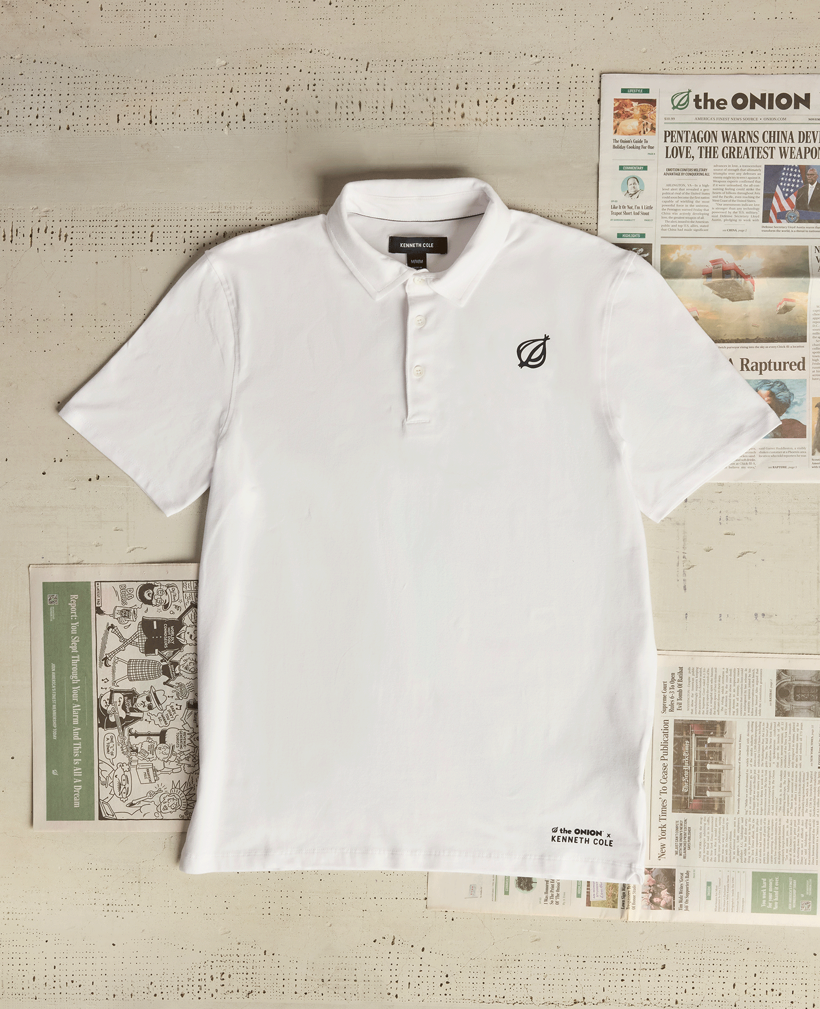 Kenneth Cole Clothing The Onion Polo bianca in cotone