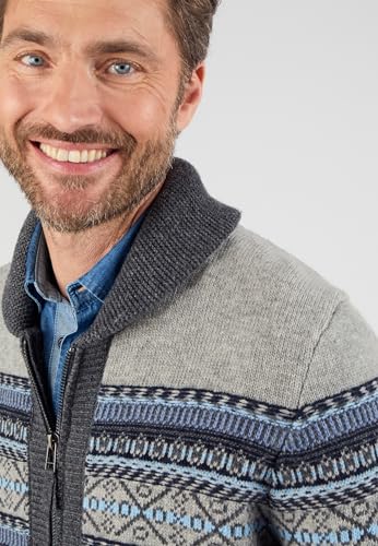 Damart Prêt-à-porter Gilet con zip misto lana jacquard uomo