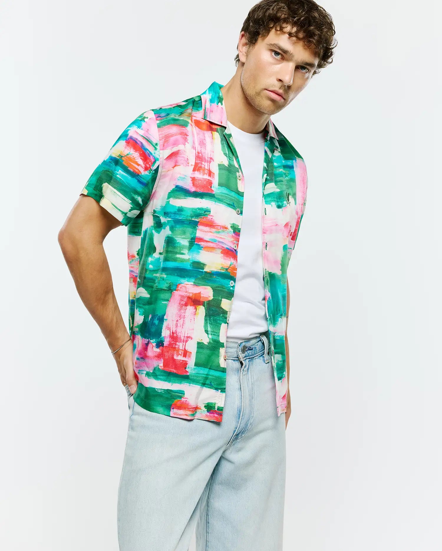 Psycho Bunny Men's Shirts MENS NATE SHIRT MT0300149 camicia verde