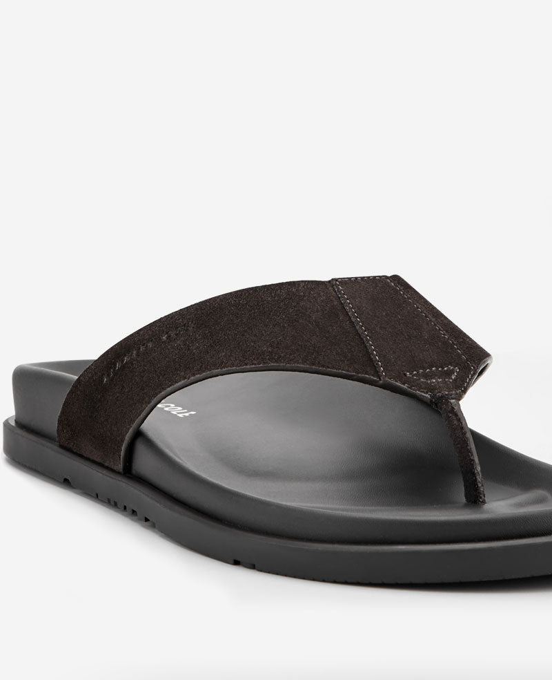 Kenneth Cole Reaction Worly Leather Sandal sandali infradito camoscio moka