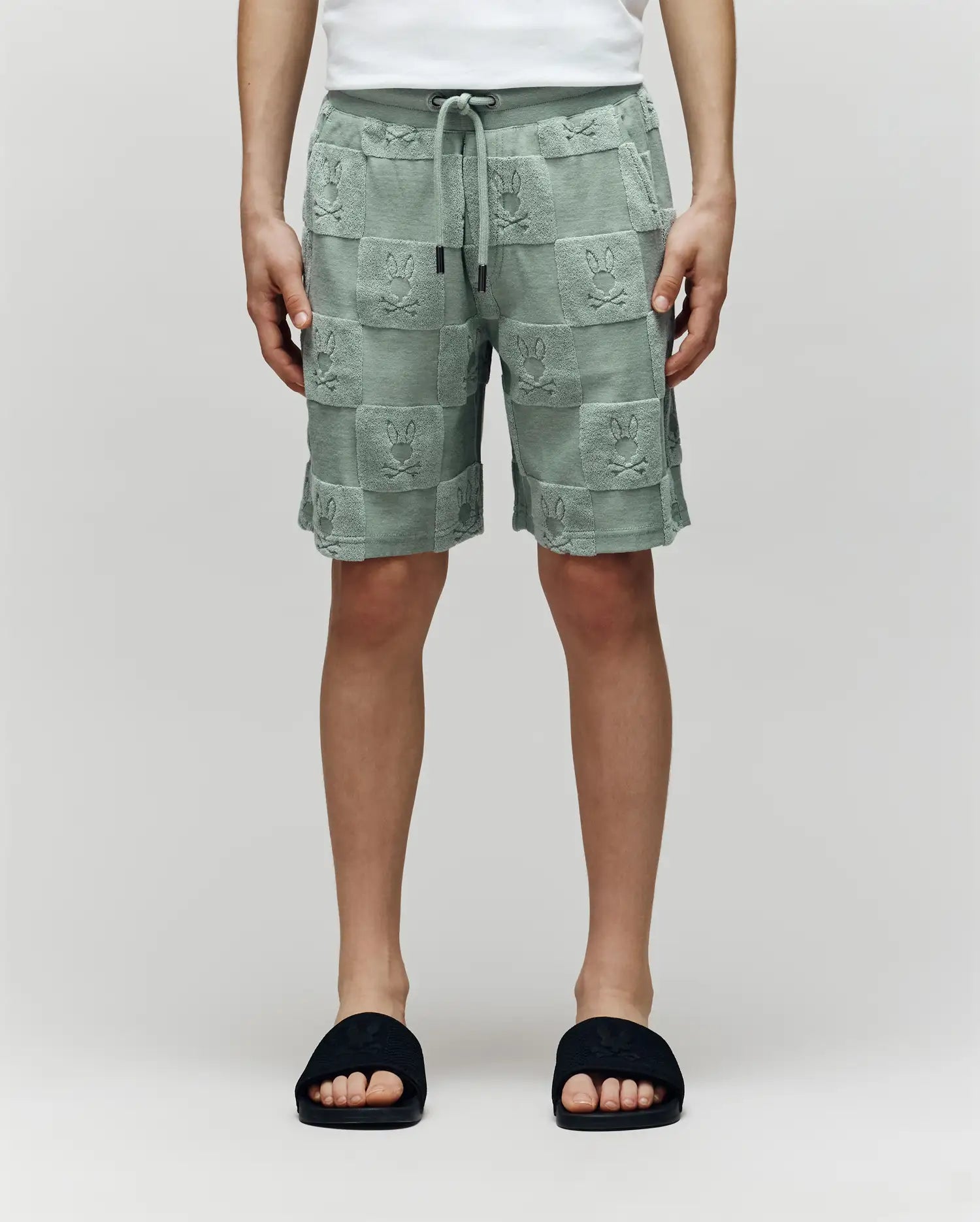 Psycho Bunny Kids Bottoms Kids Kelvin Towel Terry Sweatshort 3 1/2"- 7 1/4" KB0900002 shorts 335 Iceberg Green in spugna