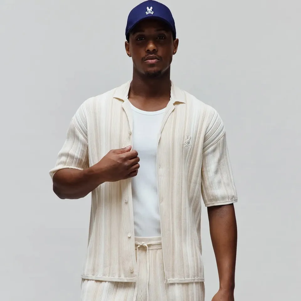 Psycho Bunny Men's Shirts Cliff Shirt camicia Pristine in cotone
