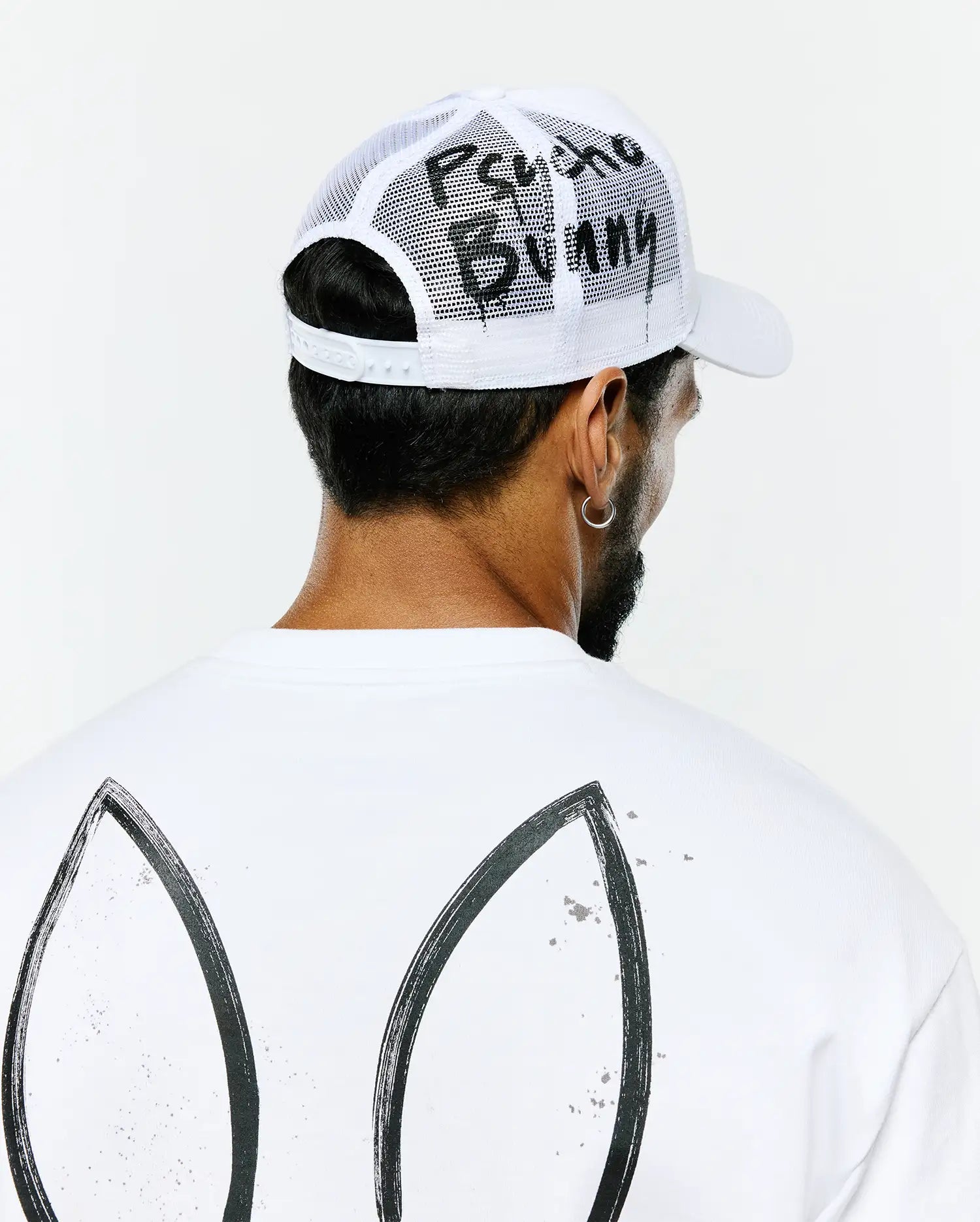Psycho Bunny Accessories Duncan Trucker Cap cappellino bianco in rete