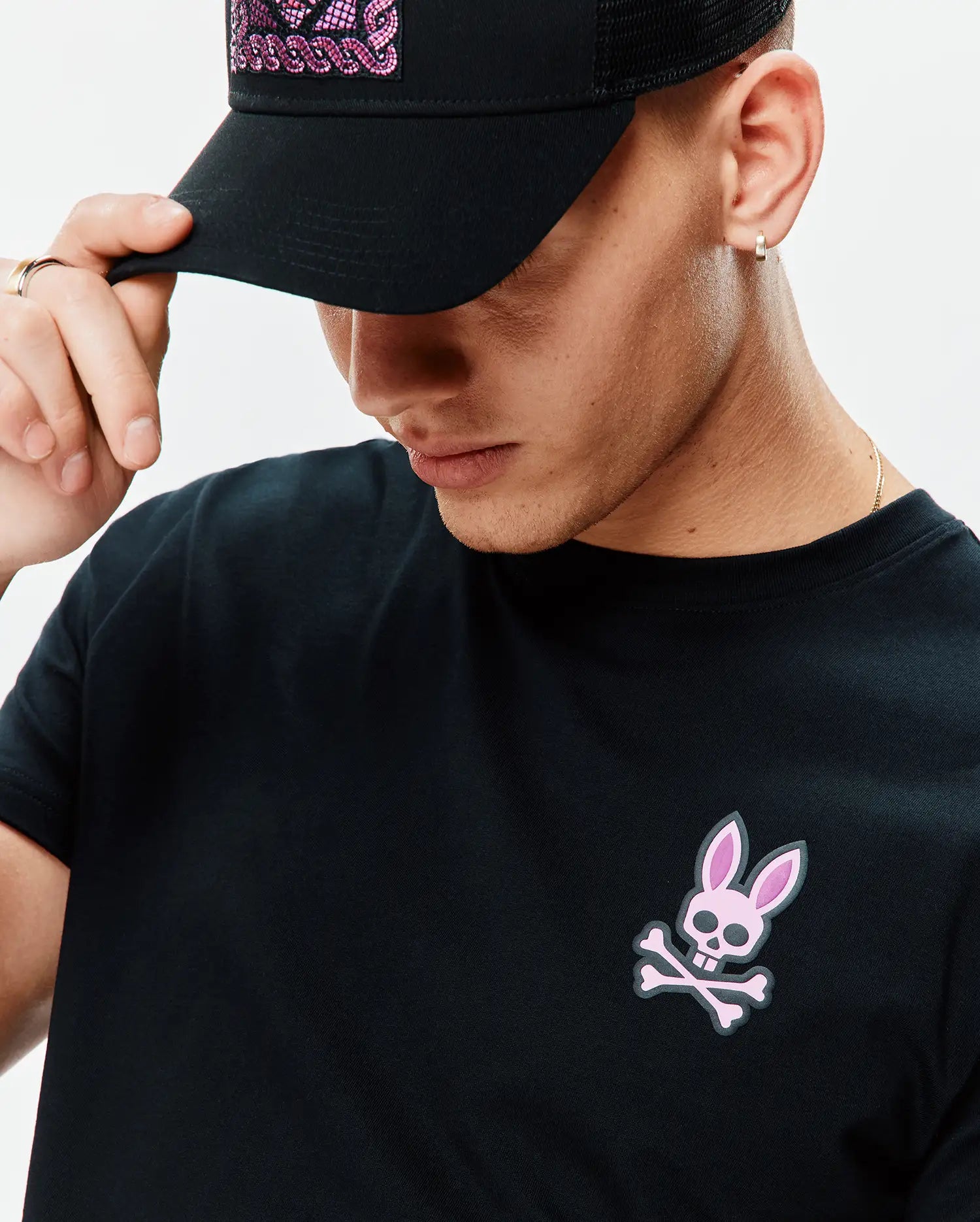 Psycho Bunny Men's Tees Frank Back Graphic Tee MT0200293 t-shirt 2/XXS nera