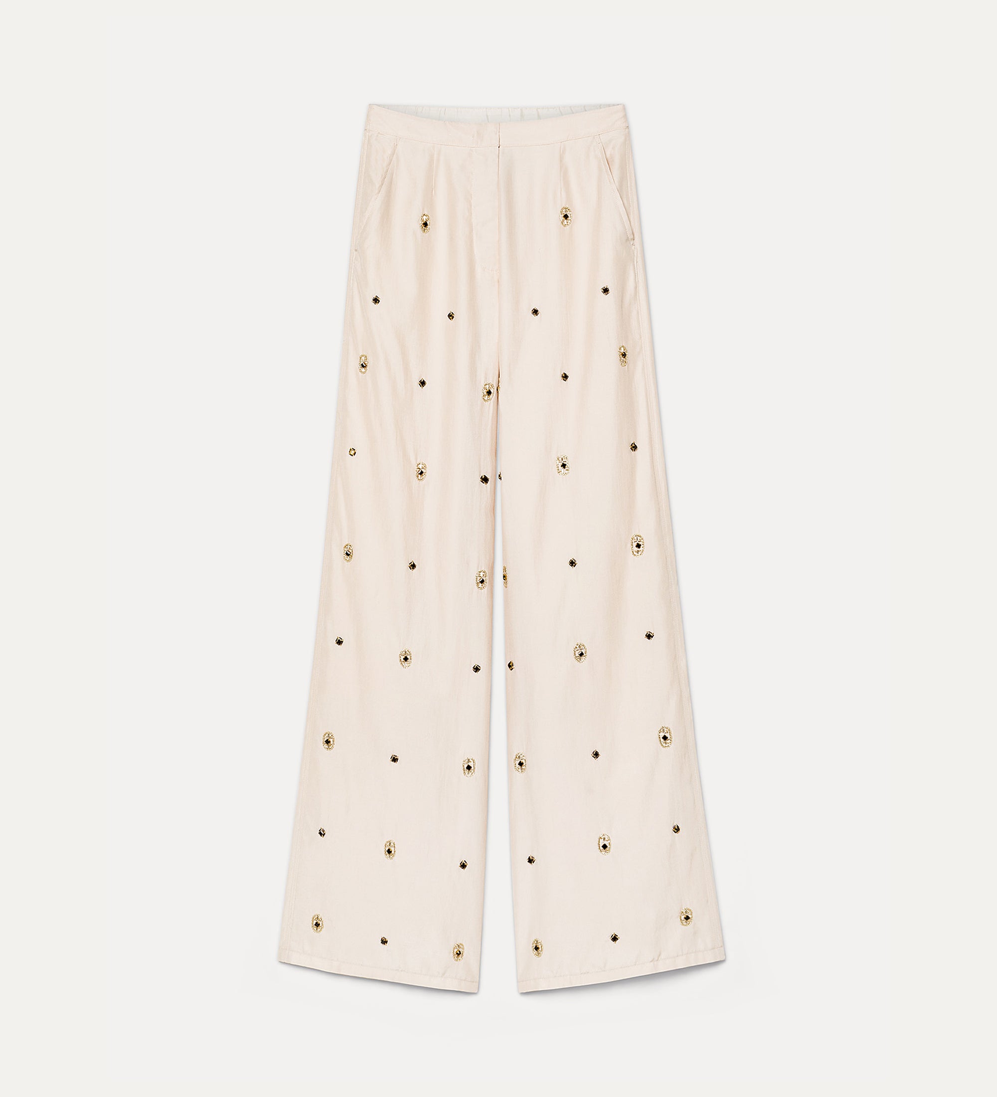 Forte pantaloni Le Club pantaloni color loto con ricami