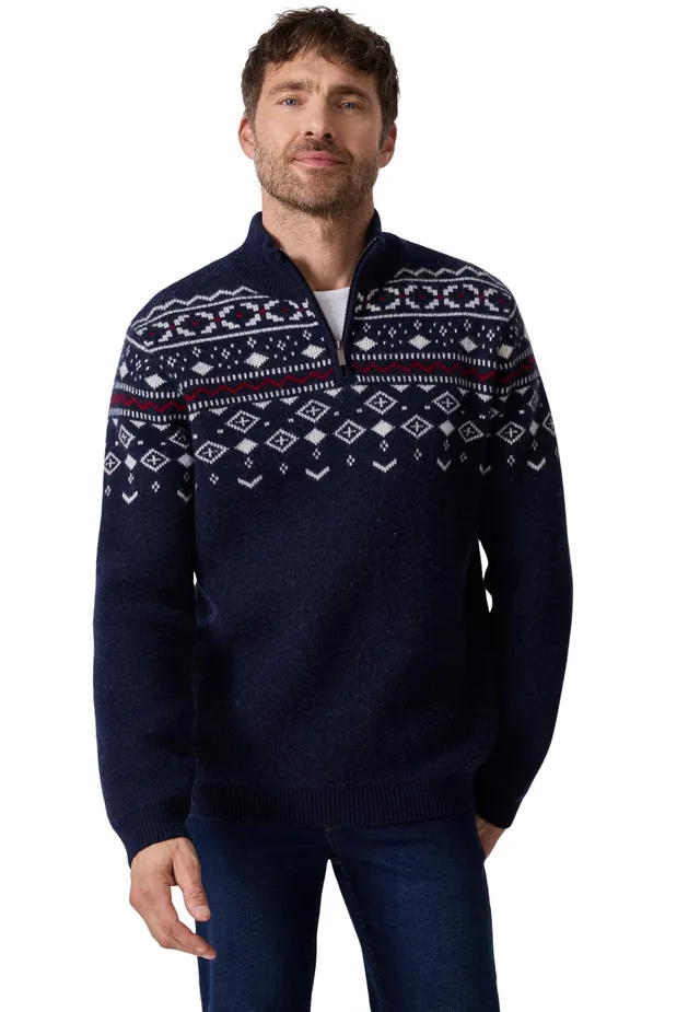 Damart Prêt-à-porter Maglione uomo jacquard in lana